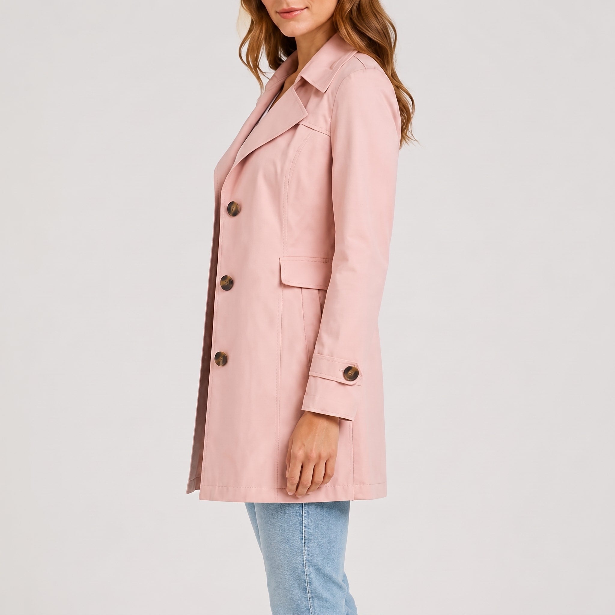 Klara - Women's Short Trench Coat with Notch Lapel