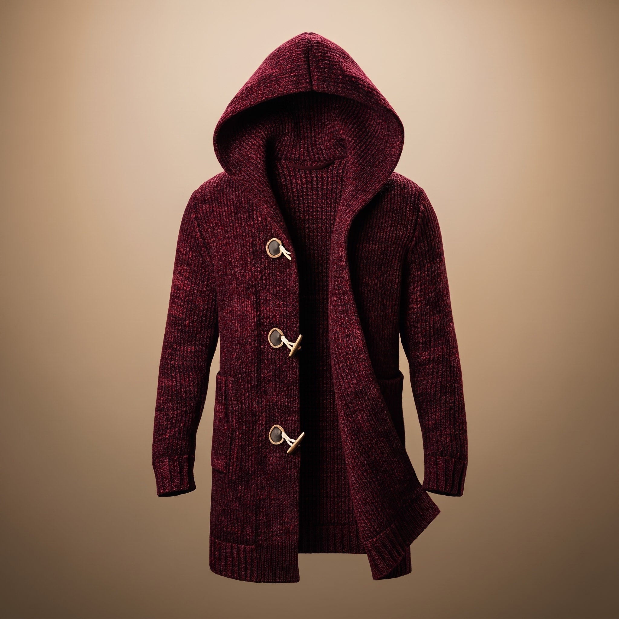 Charlie - Men's Hooded Longline Cardigan with Toggle Buttons