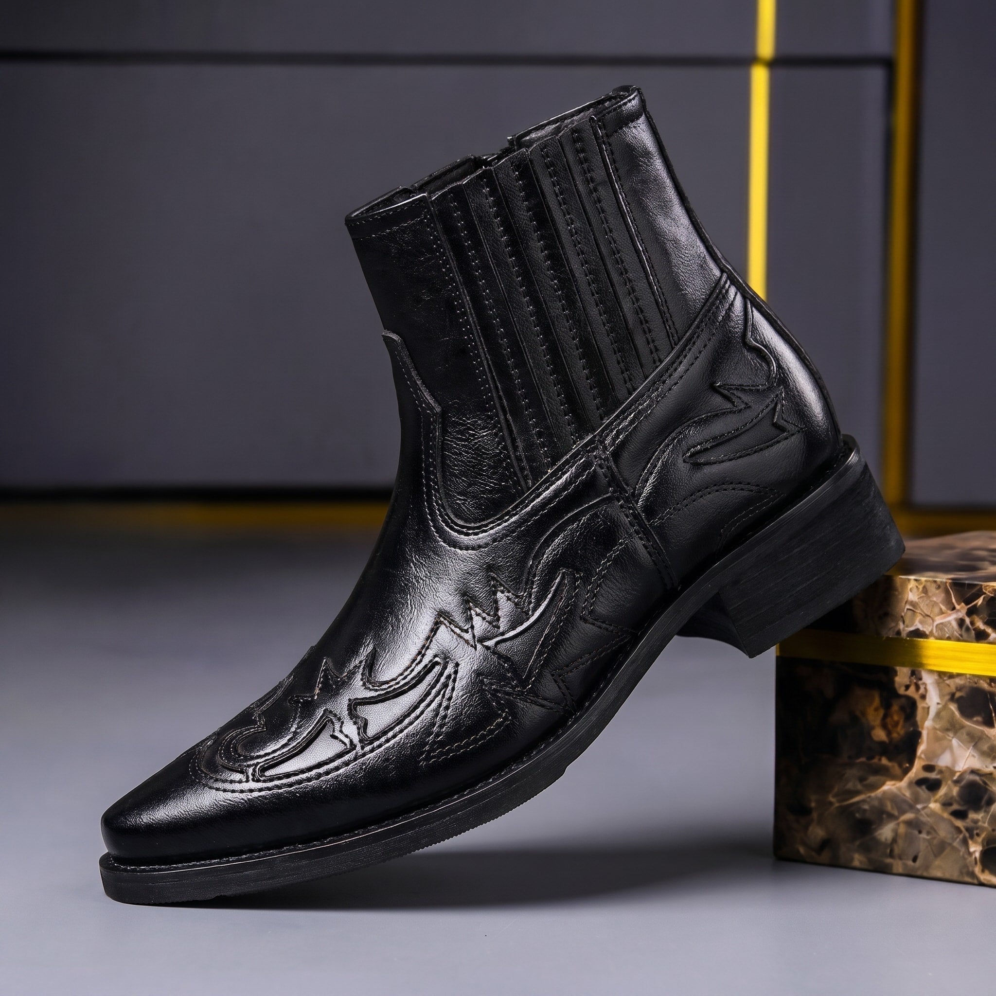 Jack - Men's Western Stitched Pointed Toe Chelsea Boots