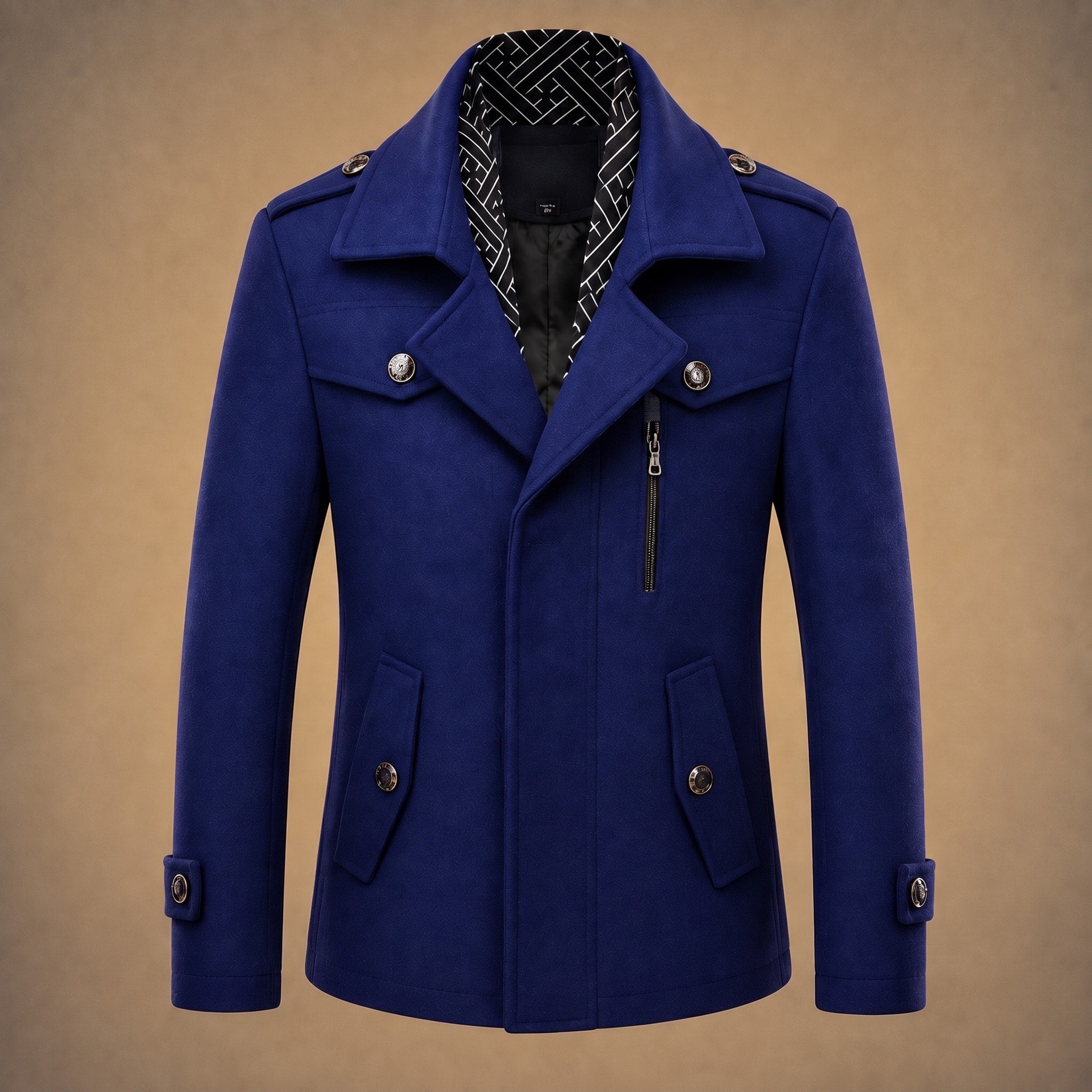 Oliver - Men's Tailored Longline Overcoat with Multiple Pockets
