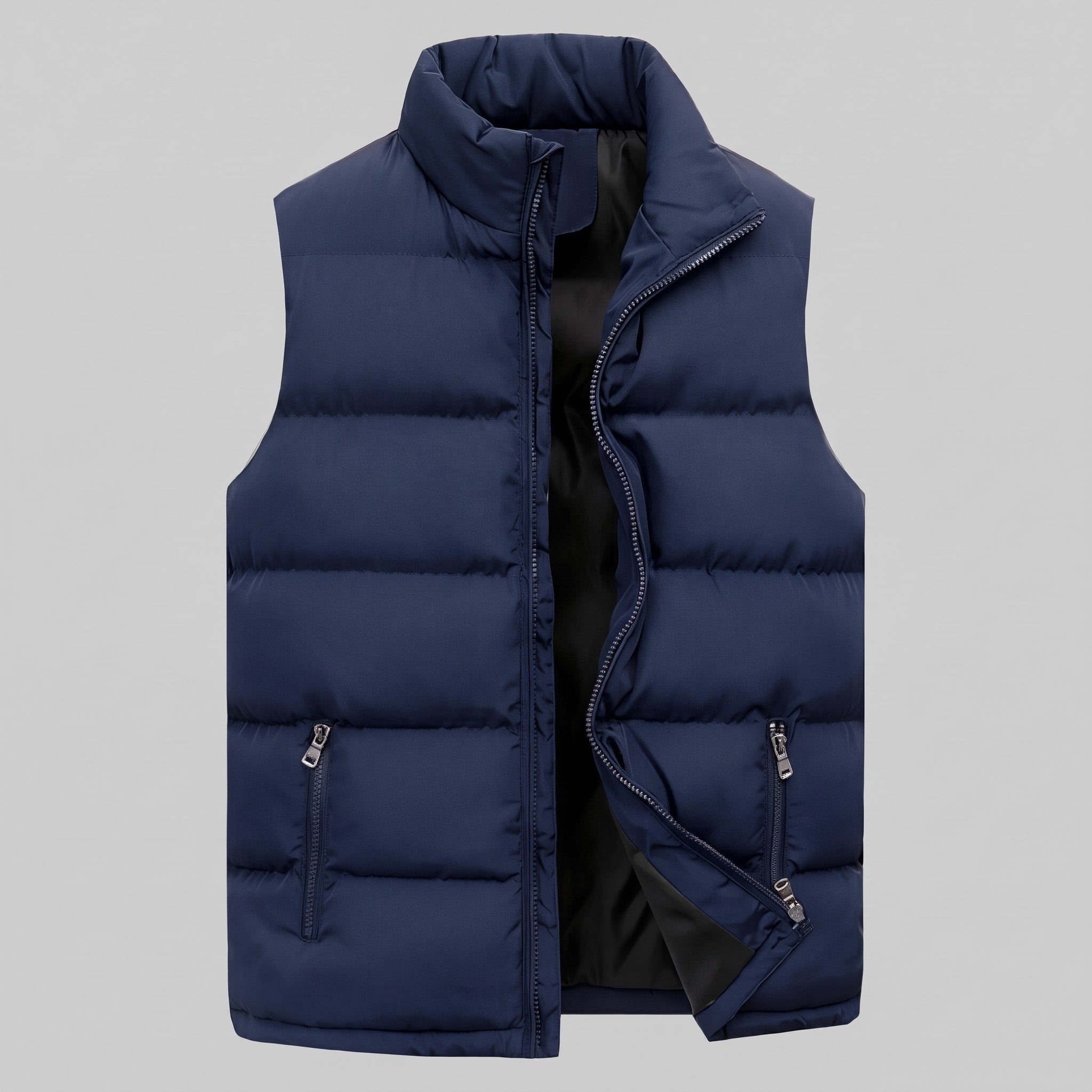 Oliver - Men's Quilted Padded Gilet with Stand Collar and Zip Pockets