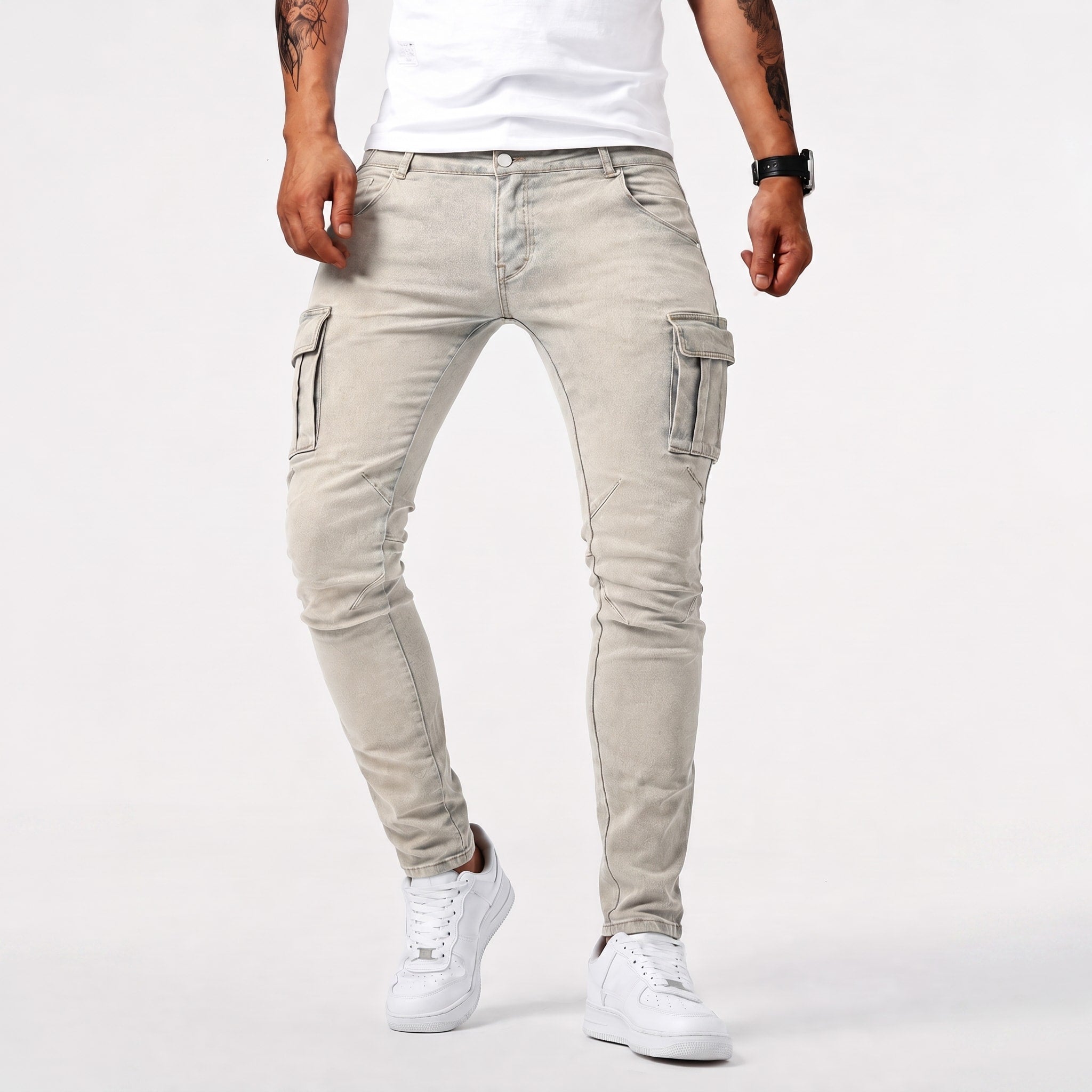 Marcus - Men's Slim Fit Denim Jeans with Multiple Pockets