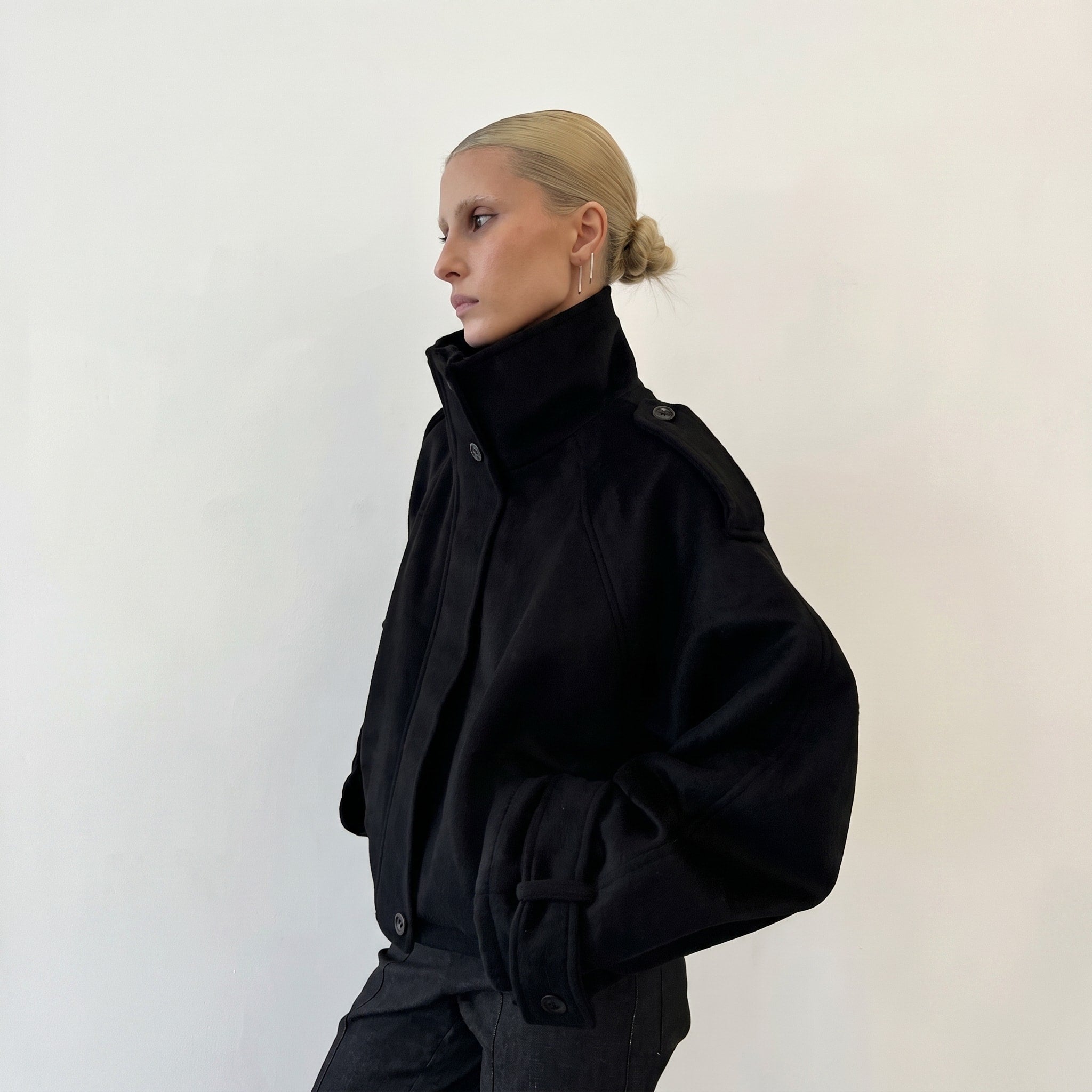 Sophie - Women's Oversized Funnel Neck Wool look Coat