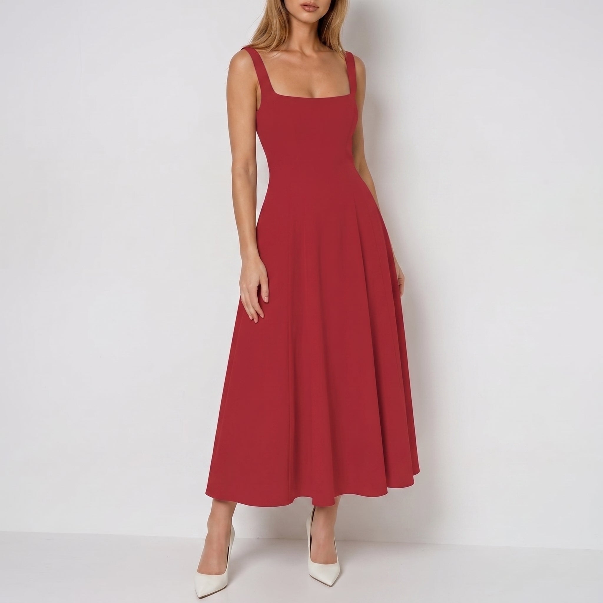 Clara - Women's Summer Corset Bodice Sleeveless Midi Dress