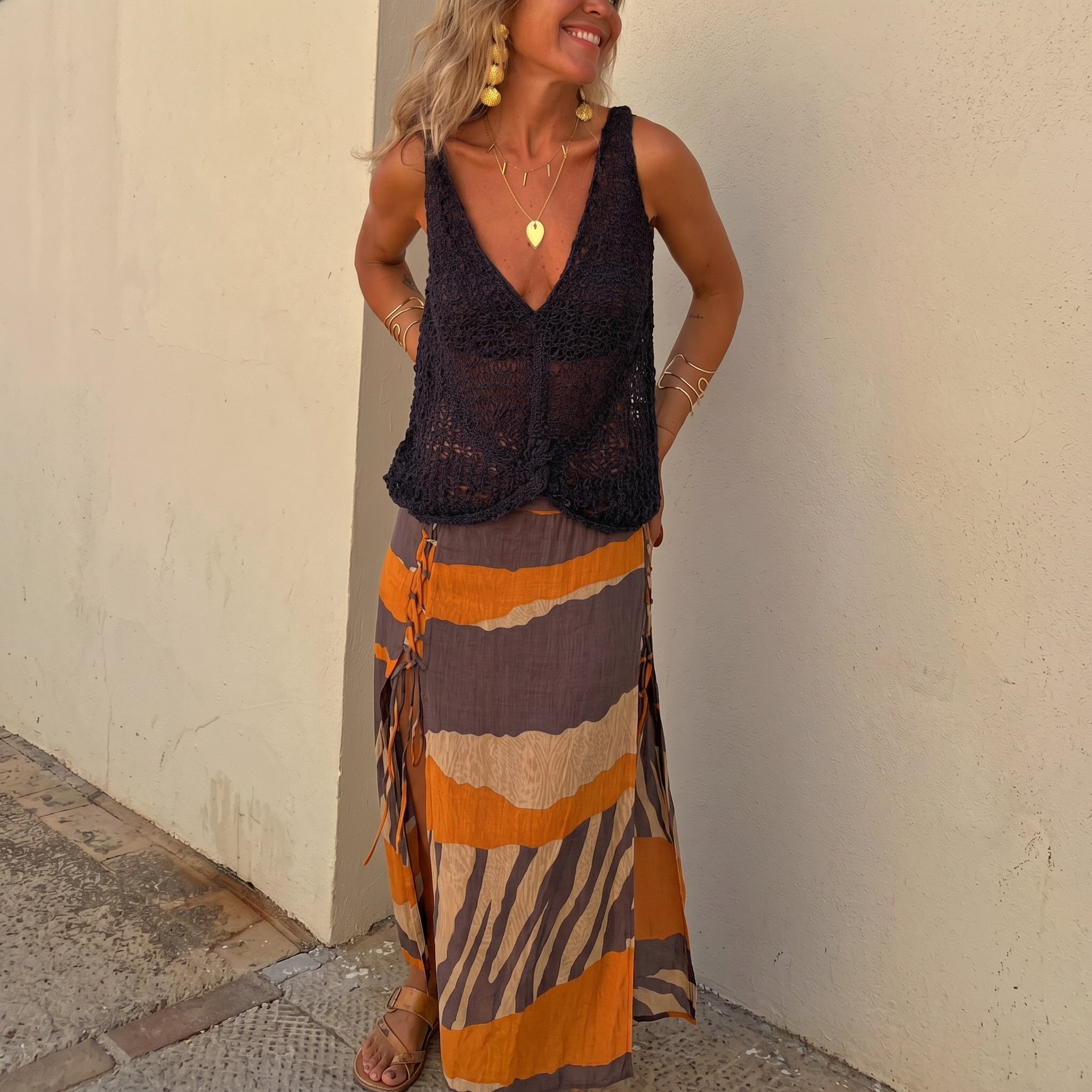 Phoebe - Women's Boho Crochet Sleeveless V-Neck Top