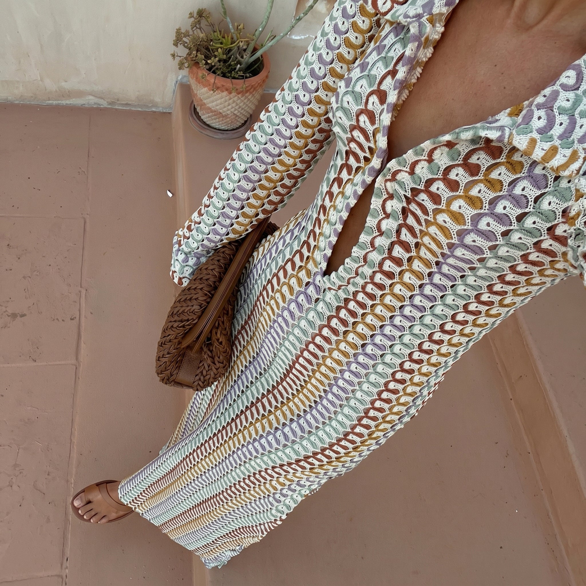 Clara - Women's Summer Crochet V-Neck Maxi Dress