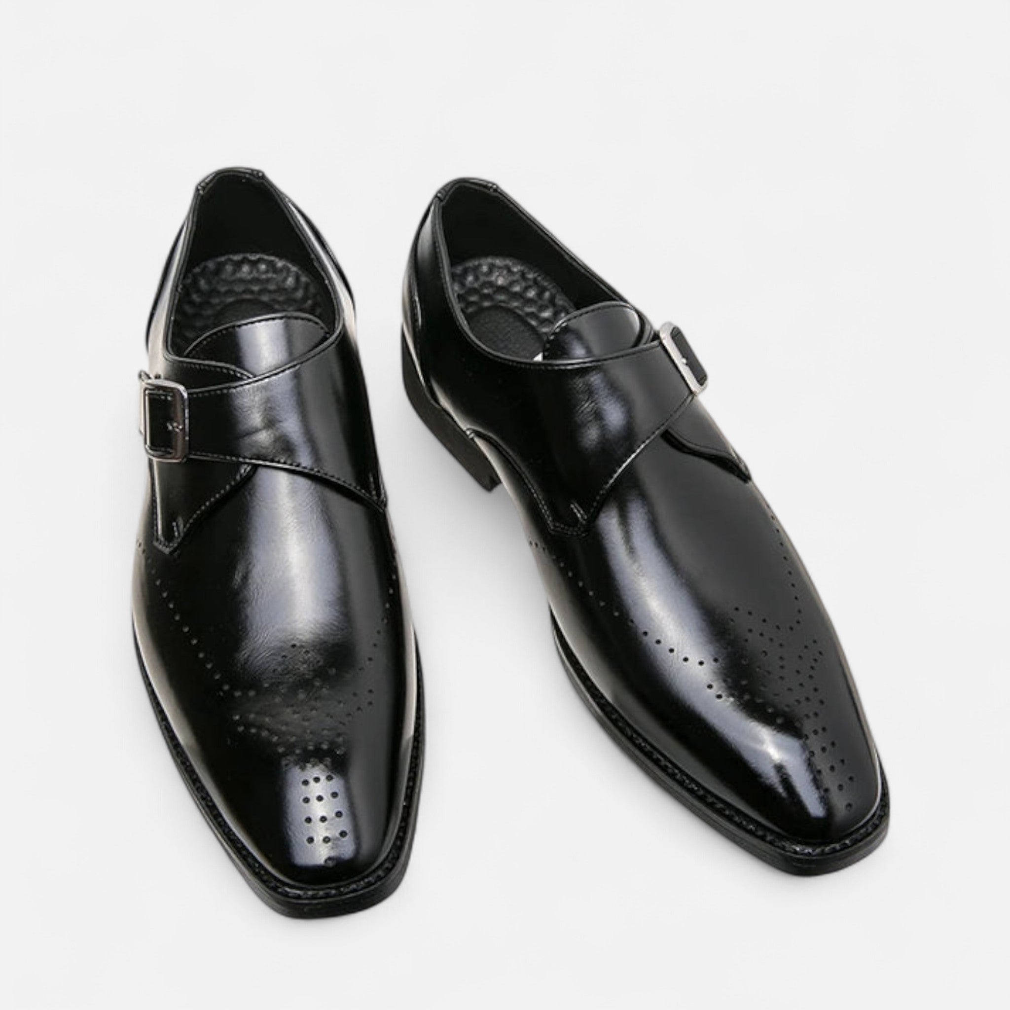 James - Men's Single Monk Strap Brogue Wedding Shoes