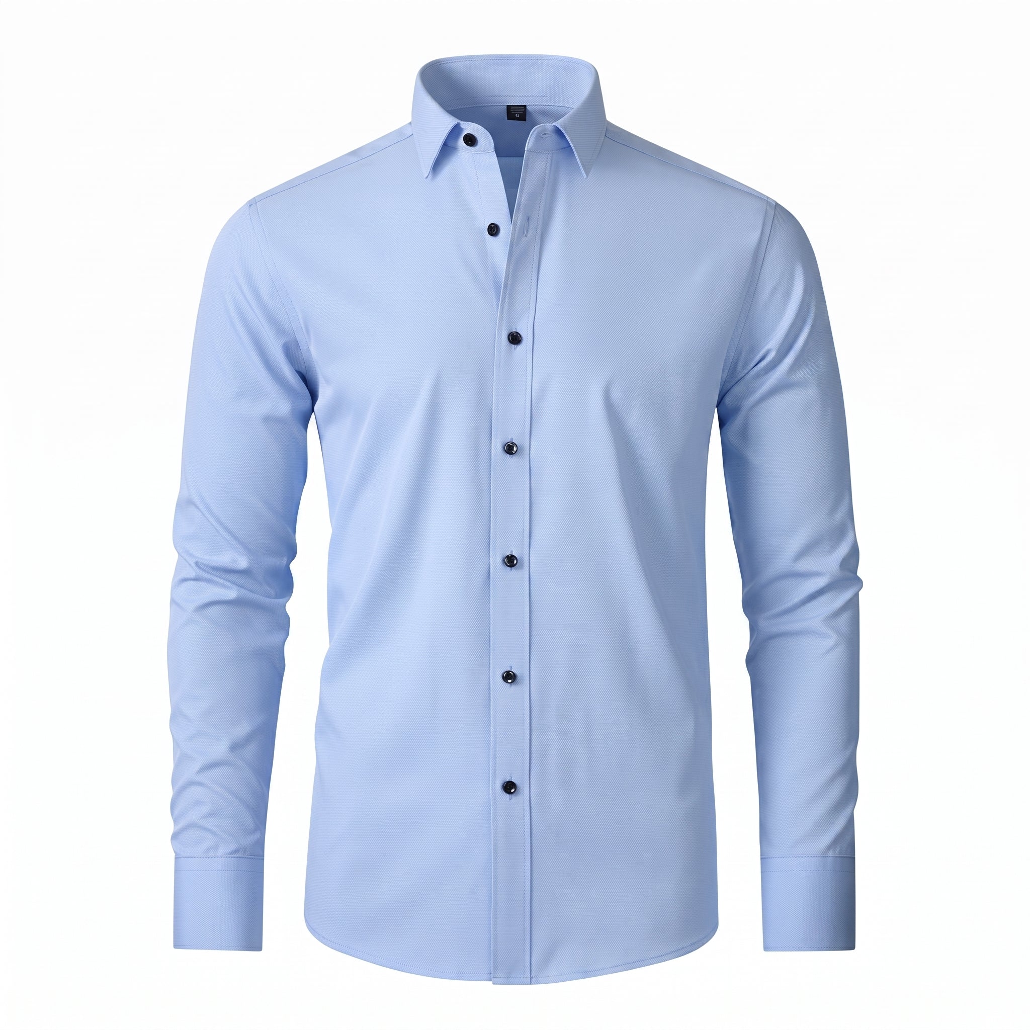 William - Men's Slim Fit Long Sleeve Stretch Shirt with Button Cuffs