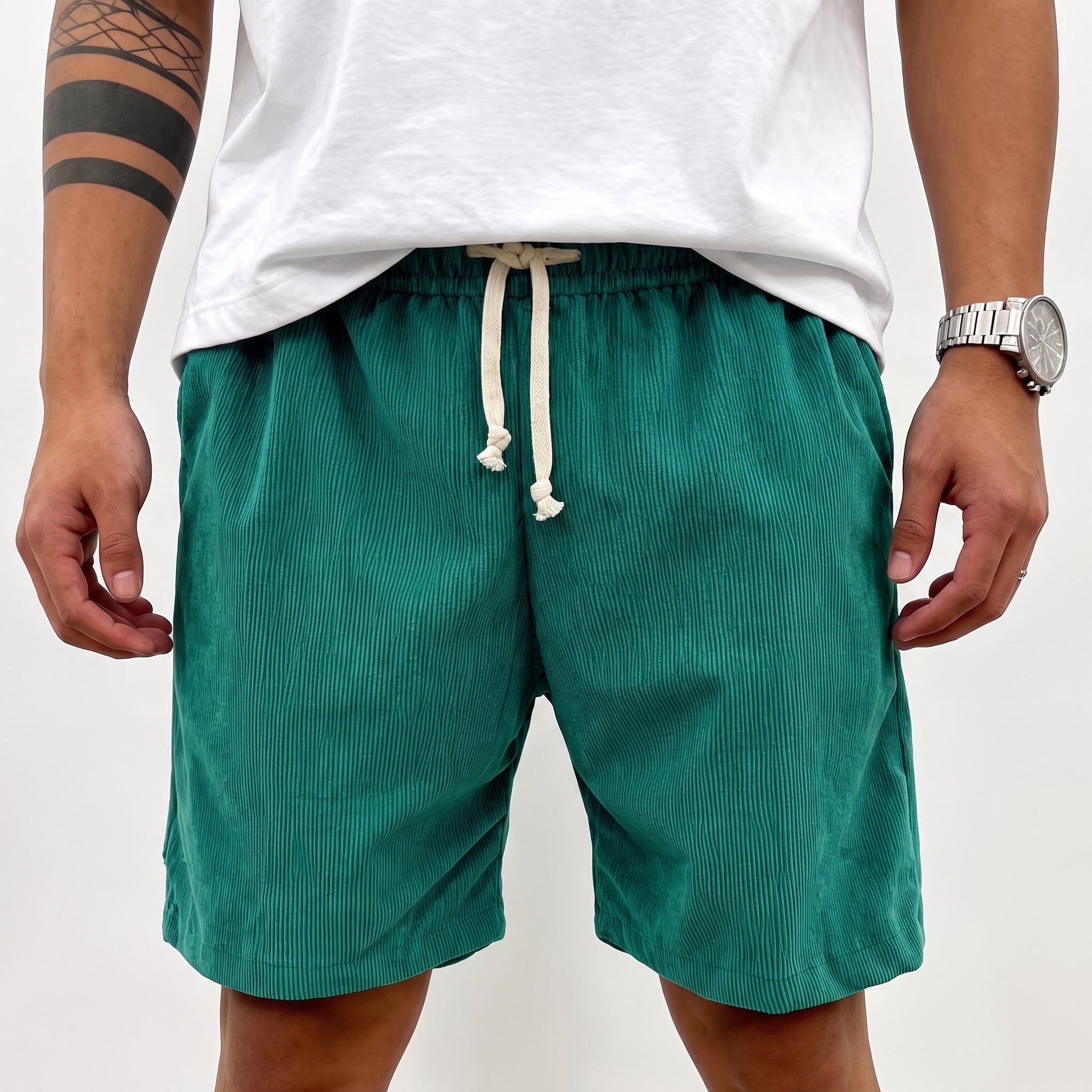 Charlie - Men's Summer Corduroy Drawstring Waist Shorts