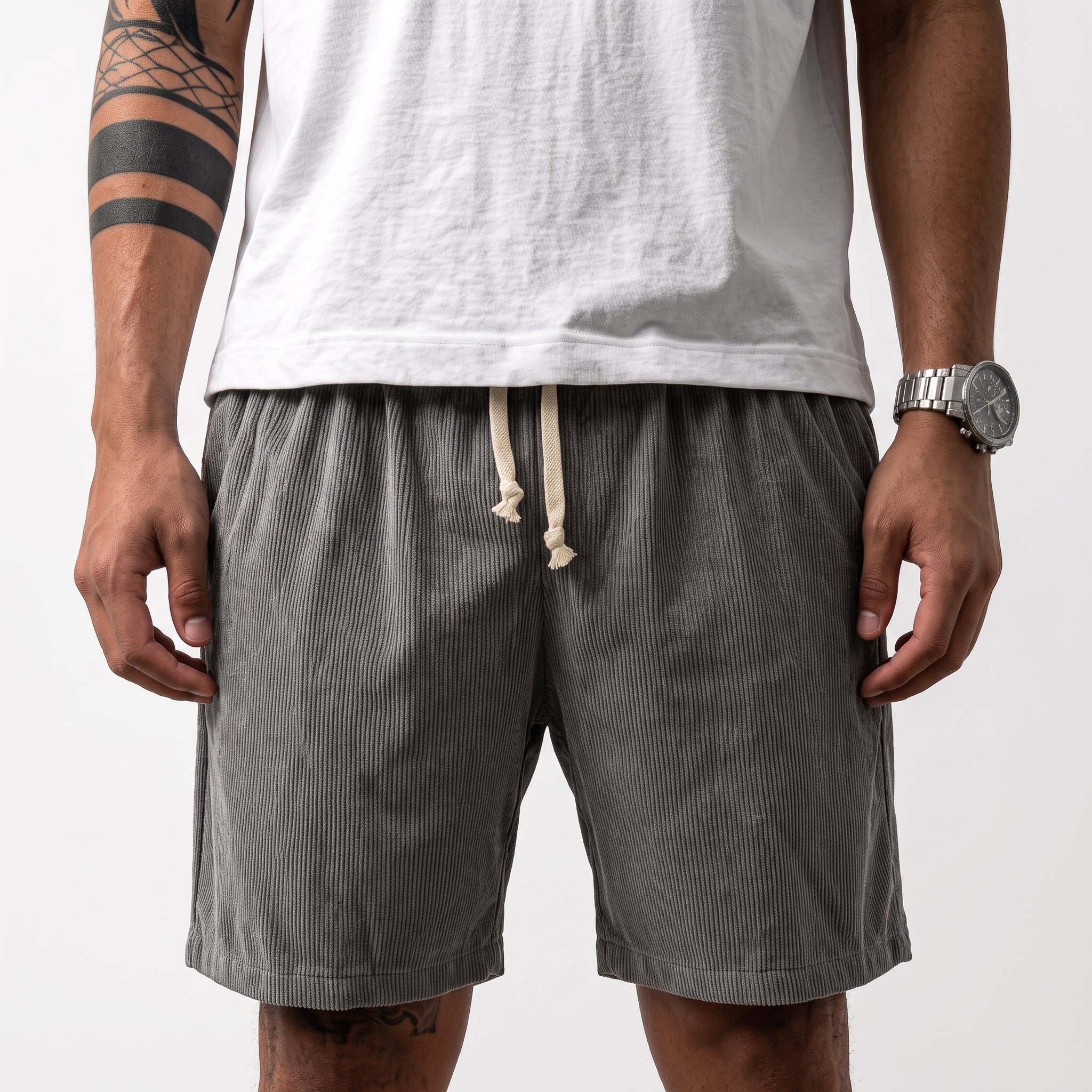 Charlie - Men's Summer Corduroy Drawstring Waist Shorts