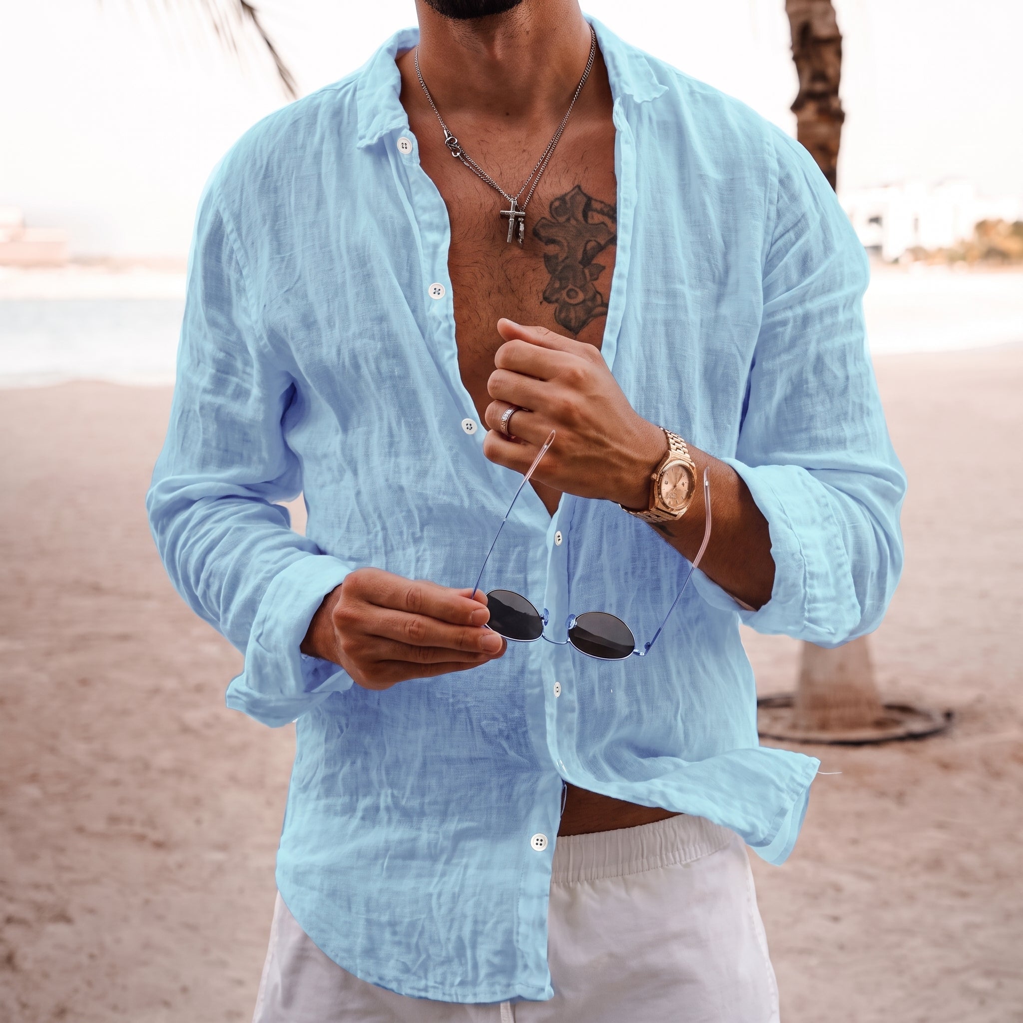 Arthur - Men's Summer Relaxed Fit Long Sleeve Shirt
