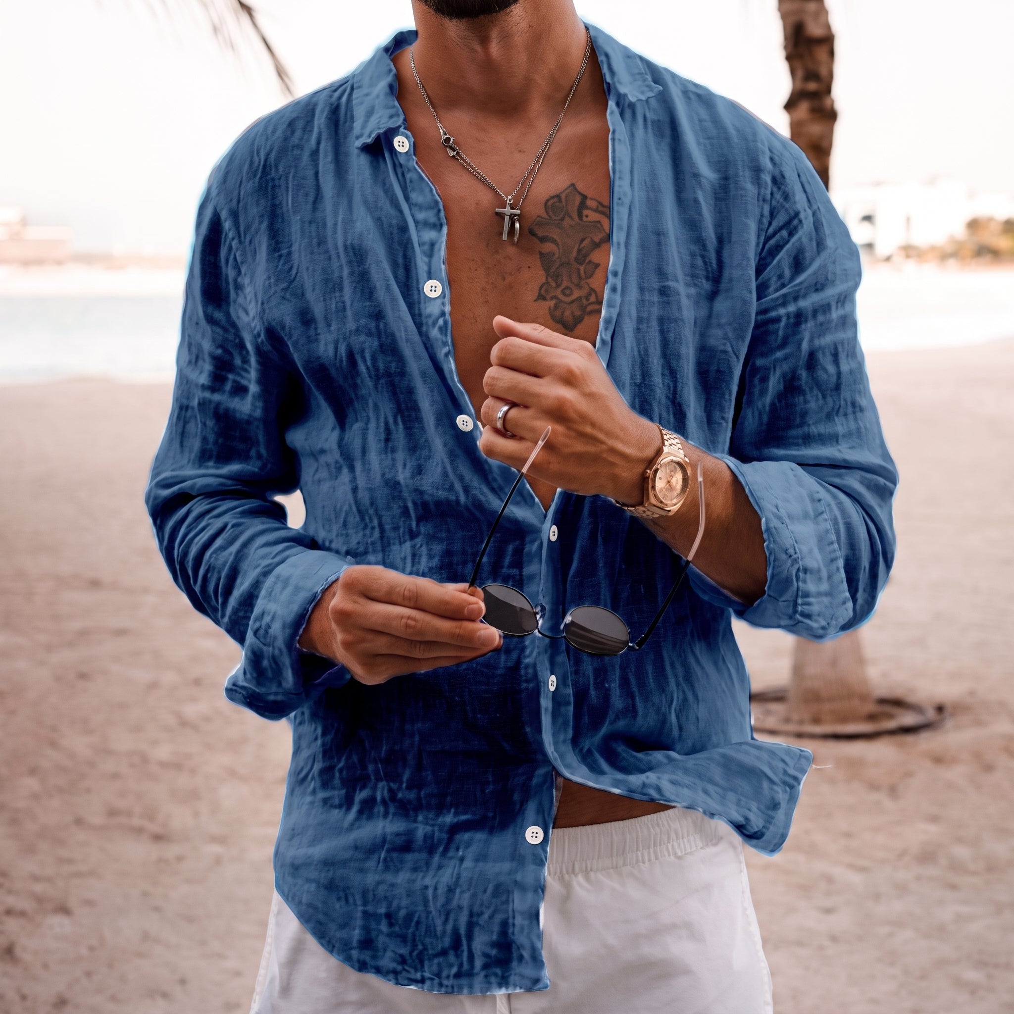 Arthur - Men's Summer Relaxed Fit Long Sleeve Shirt