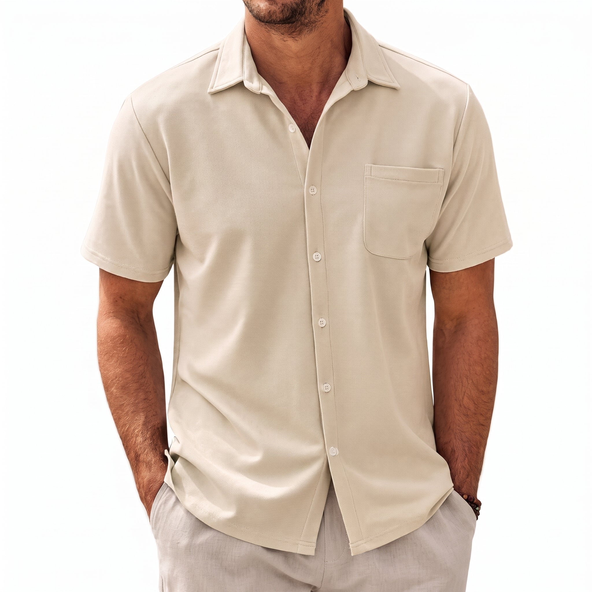 Arthur - Men's Summer Short Sleeve Button-Down Shirt
