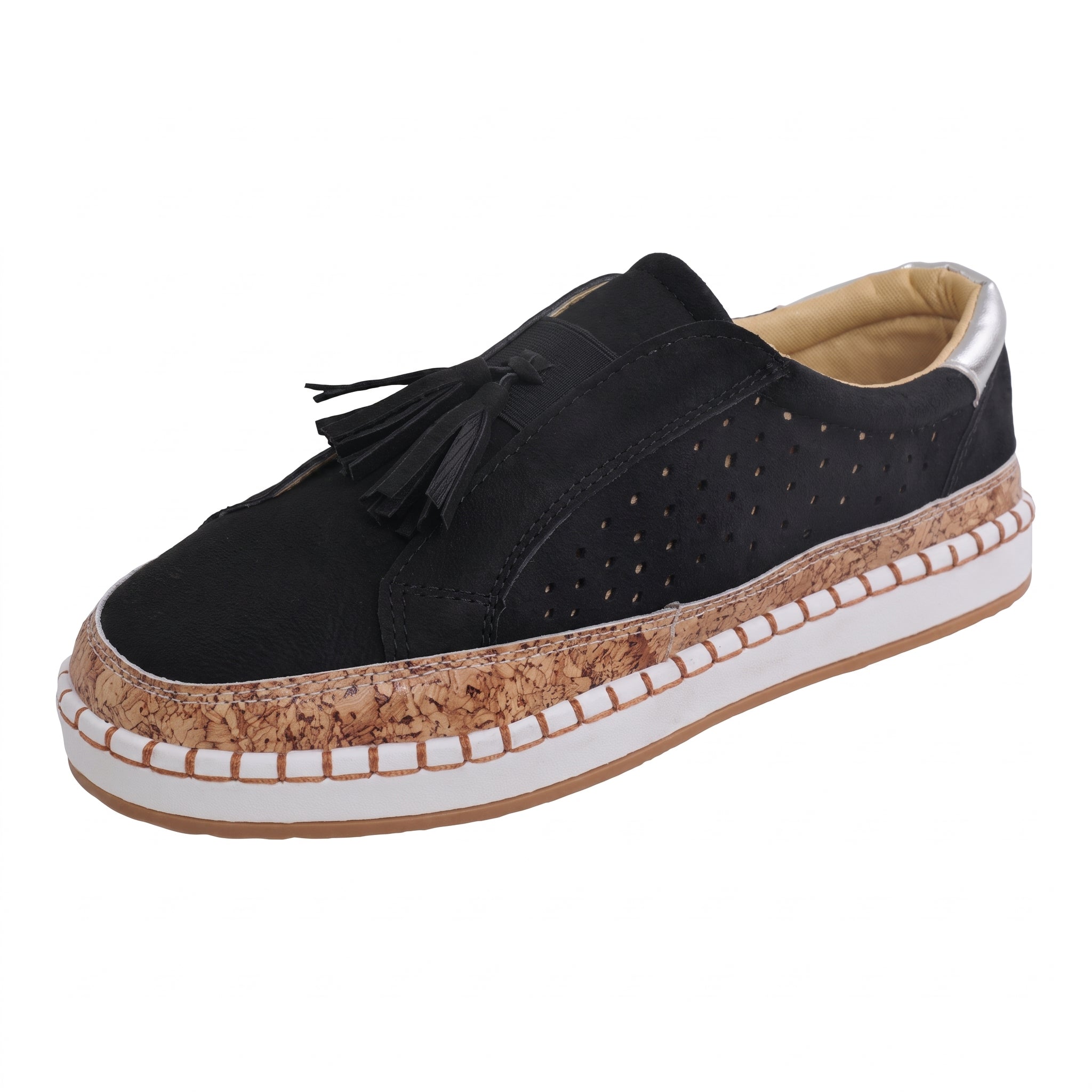 Alice - Women's Orthopaedic Slip-On Trainers with Tassel Detail