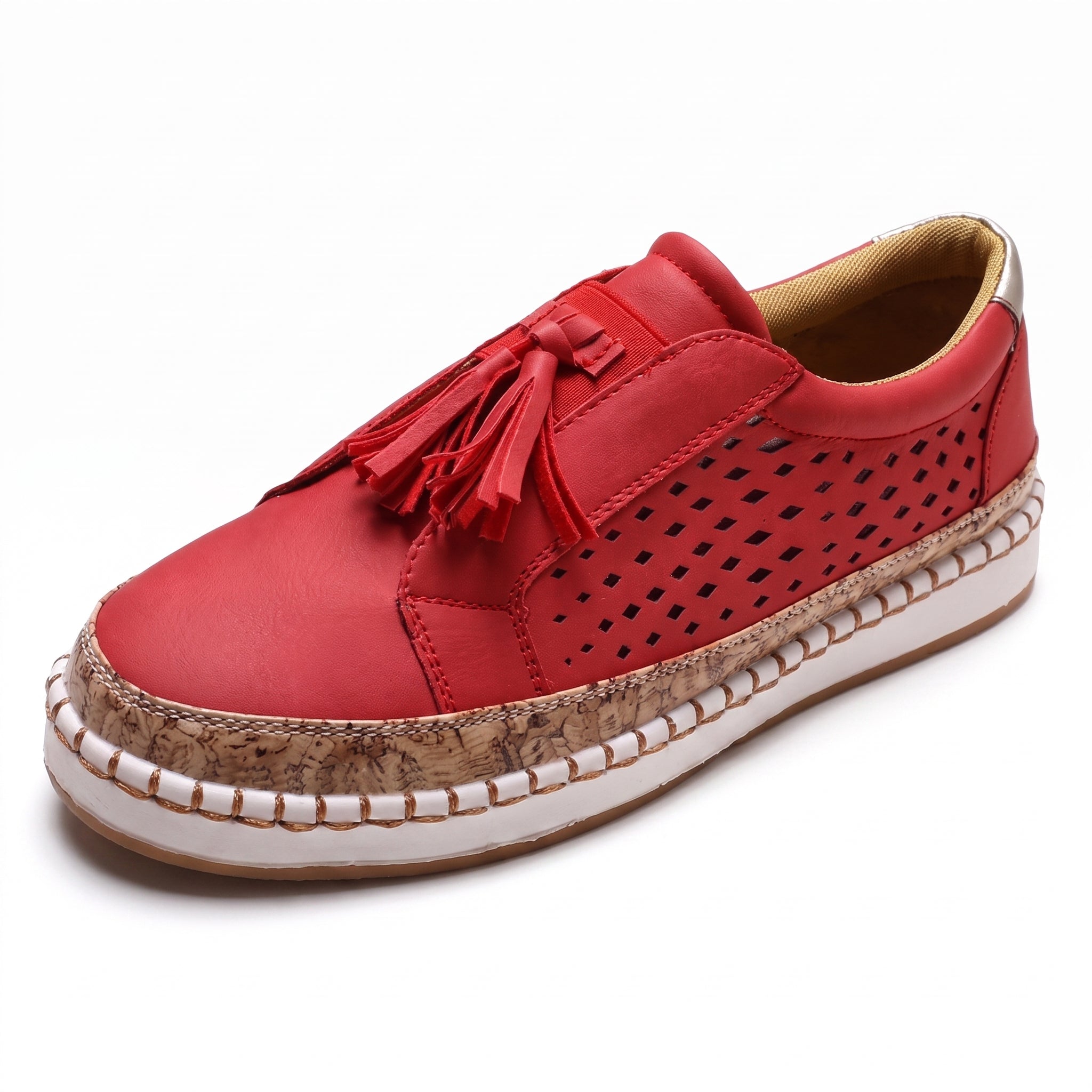 Alice - Women's Orthopaedic Slip-On Trainers with Tassel Detail