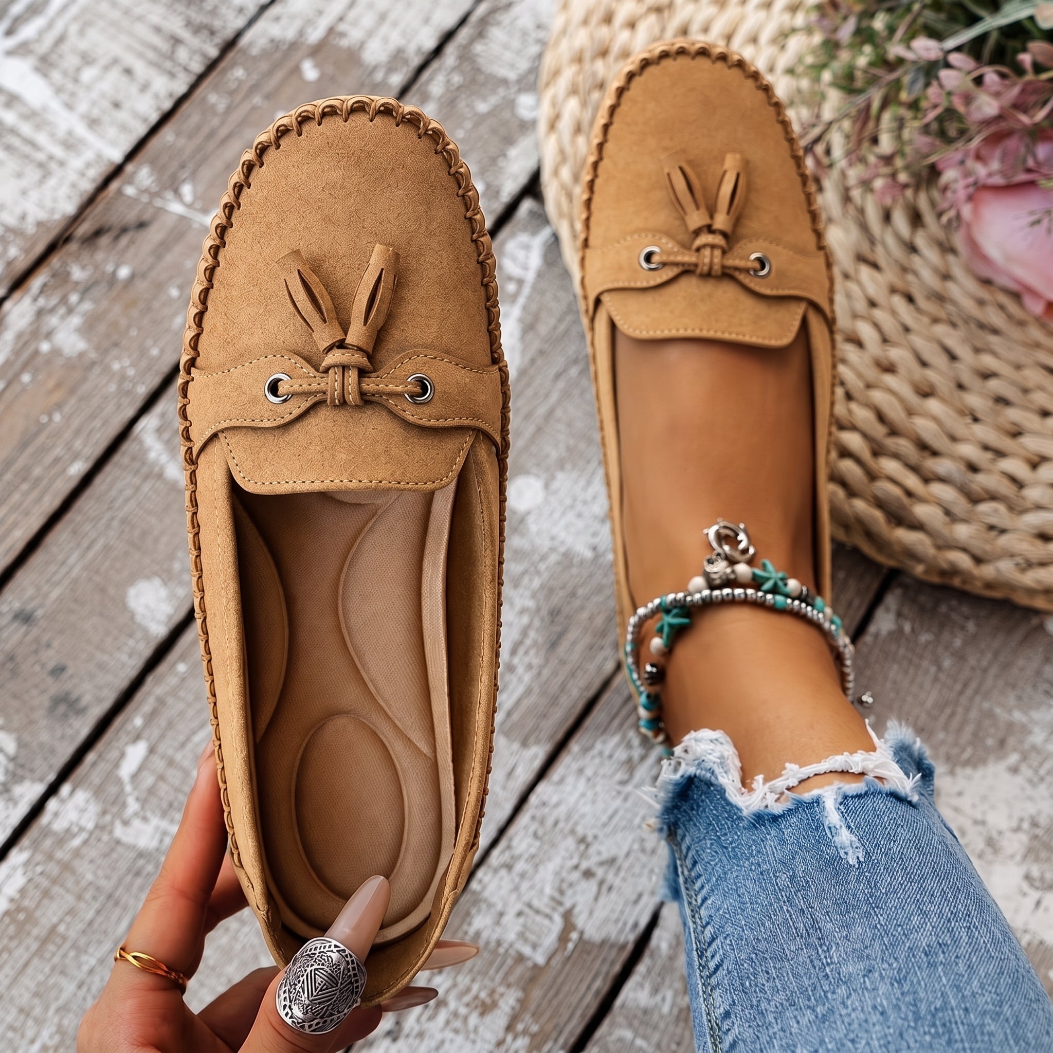 Leni - Women's Orthopaedic Tassel Bow Moccasin Loafers
