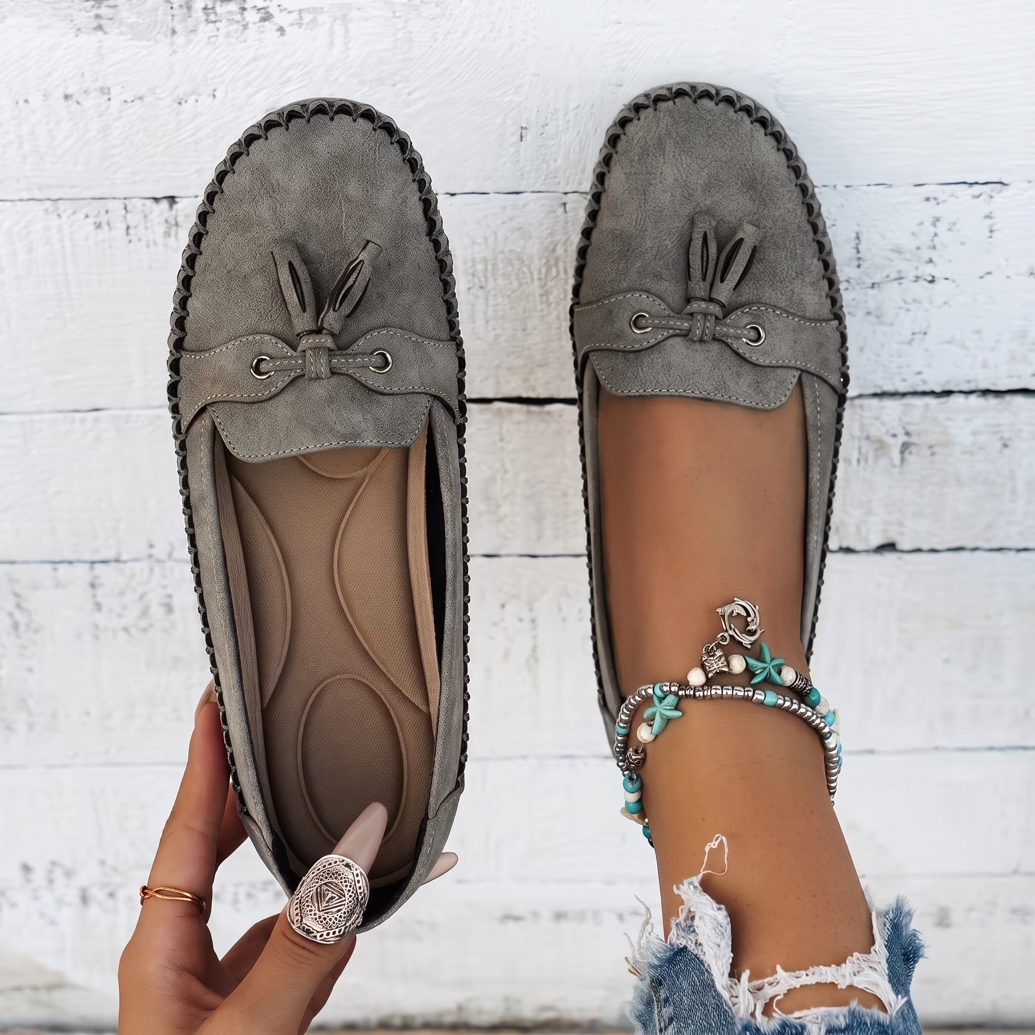 Leni - Women's Orthopaedic Tassel Bow Moccasin Loafers