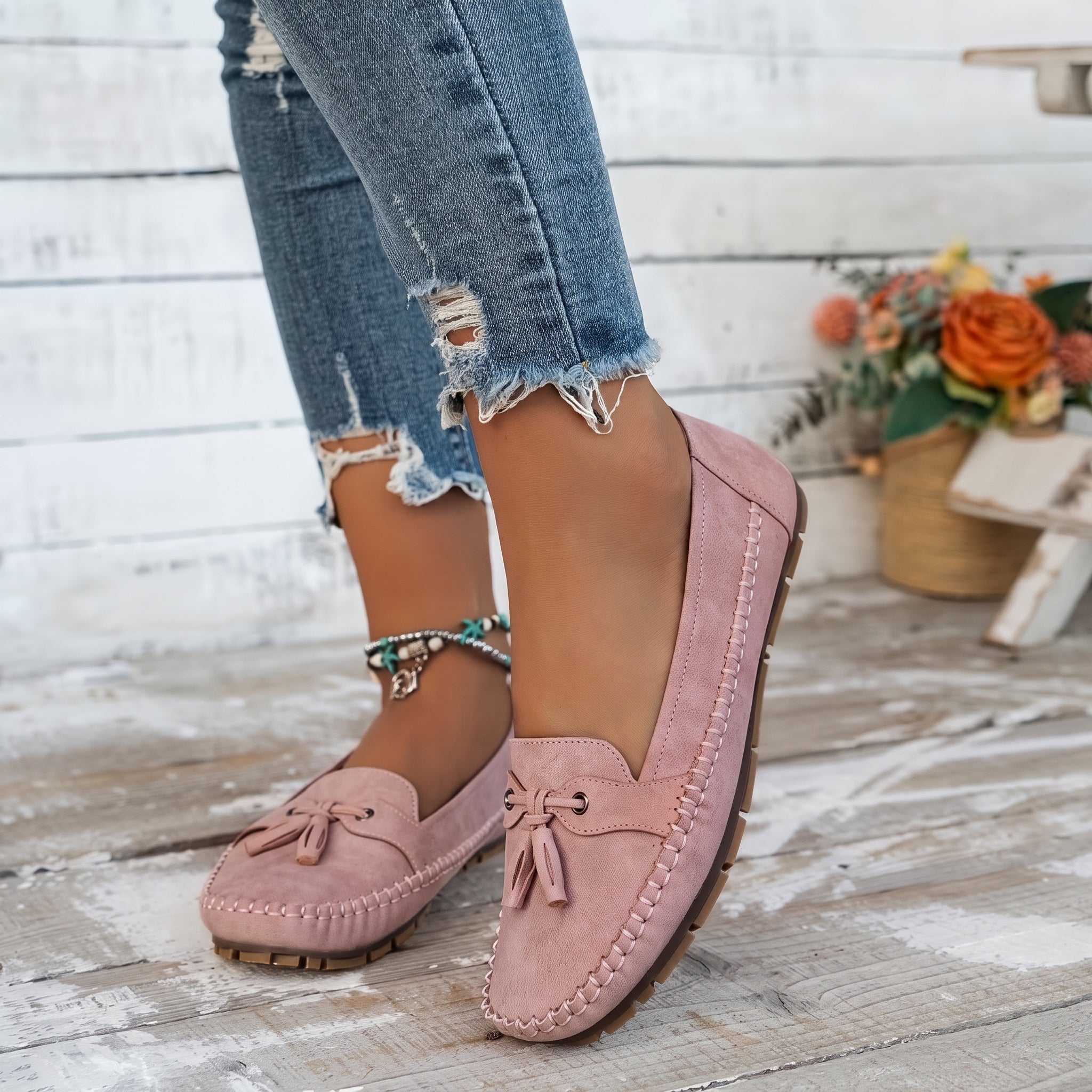 Leni - Women's Orthopaedic Tassel Bow Moccasin Loafers