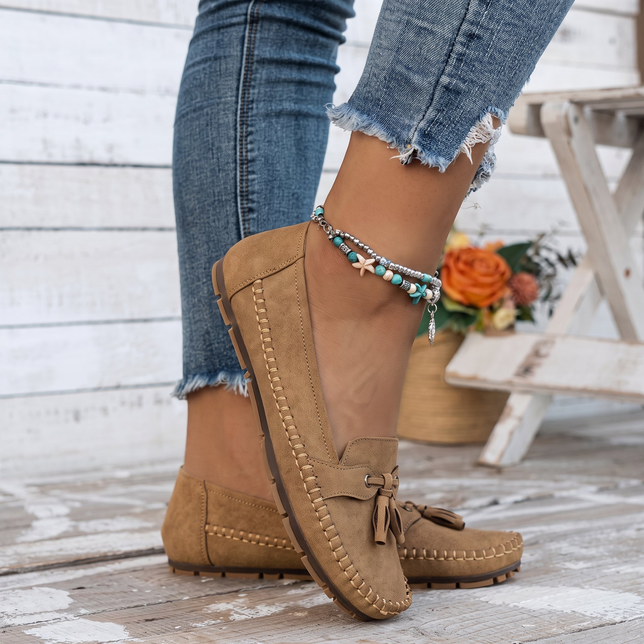 Leni - Women's Orthopaedic Tassel Bow Moccasin Loafers
