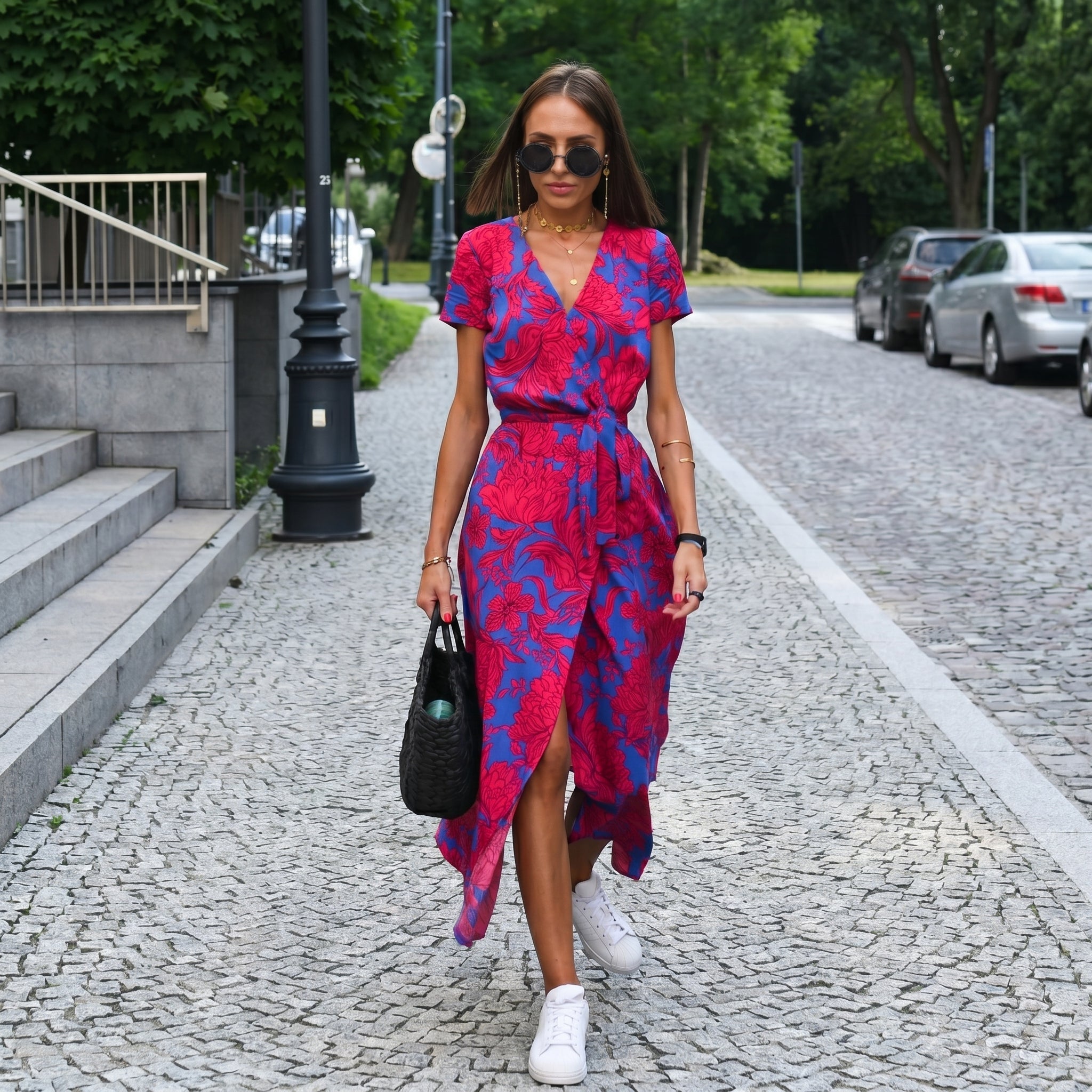 Clara - Women's Summer Vintage Floral Wrap Maxi Dress