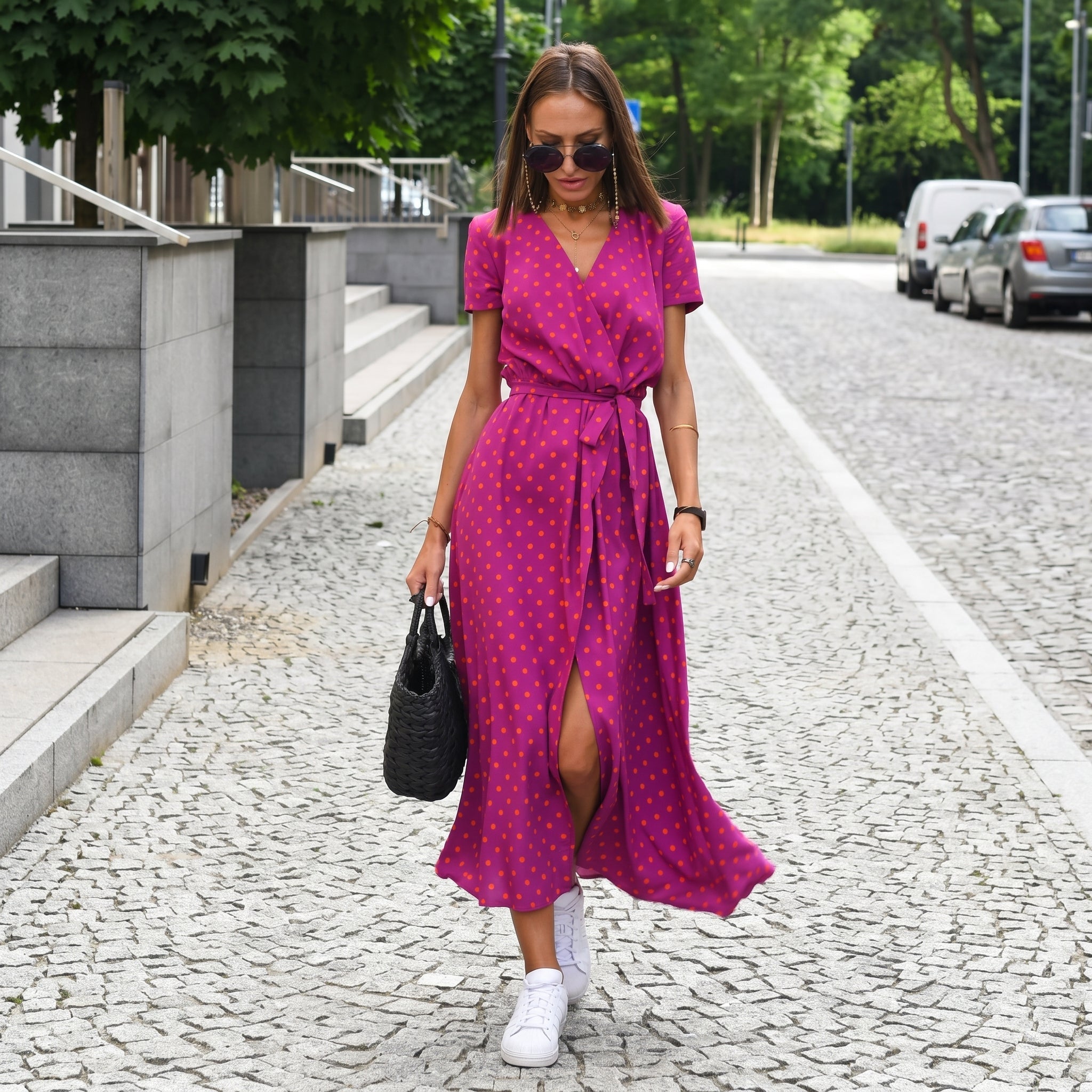 Clara - Women's Summer Vintage Floral Wrap Maxi Dress