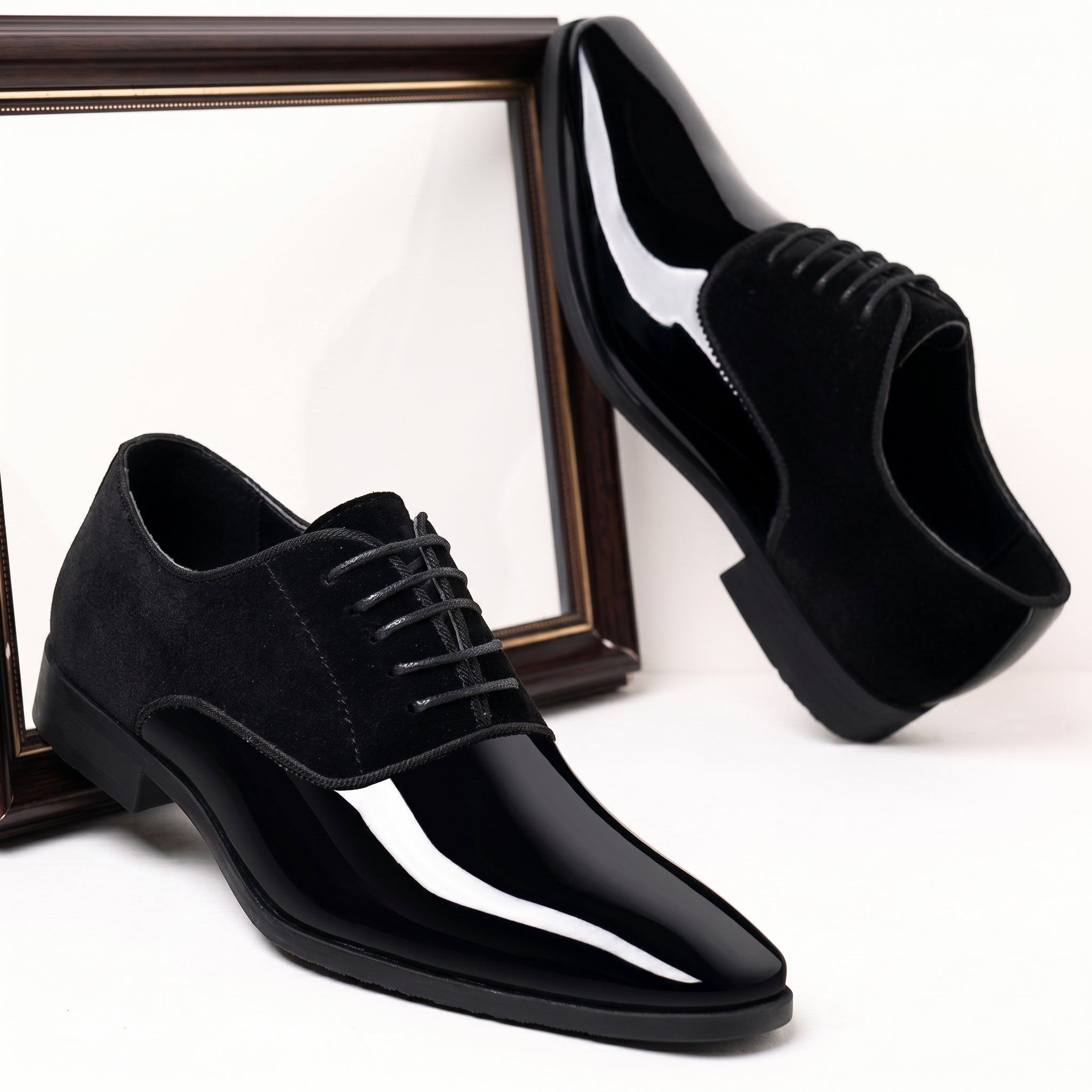 James - Men's Glossy Lace-Up Derby Wedding Shoes