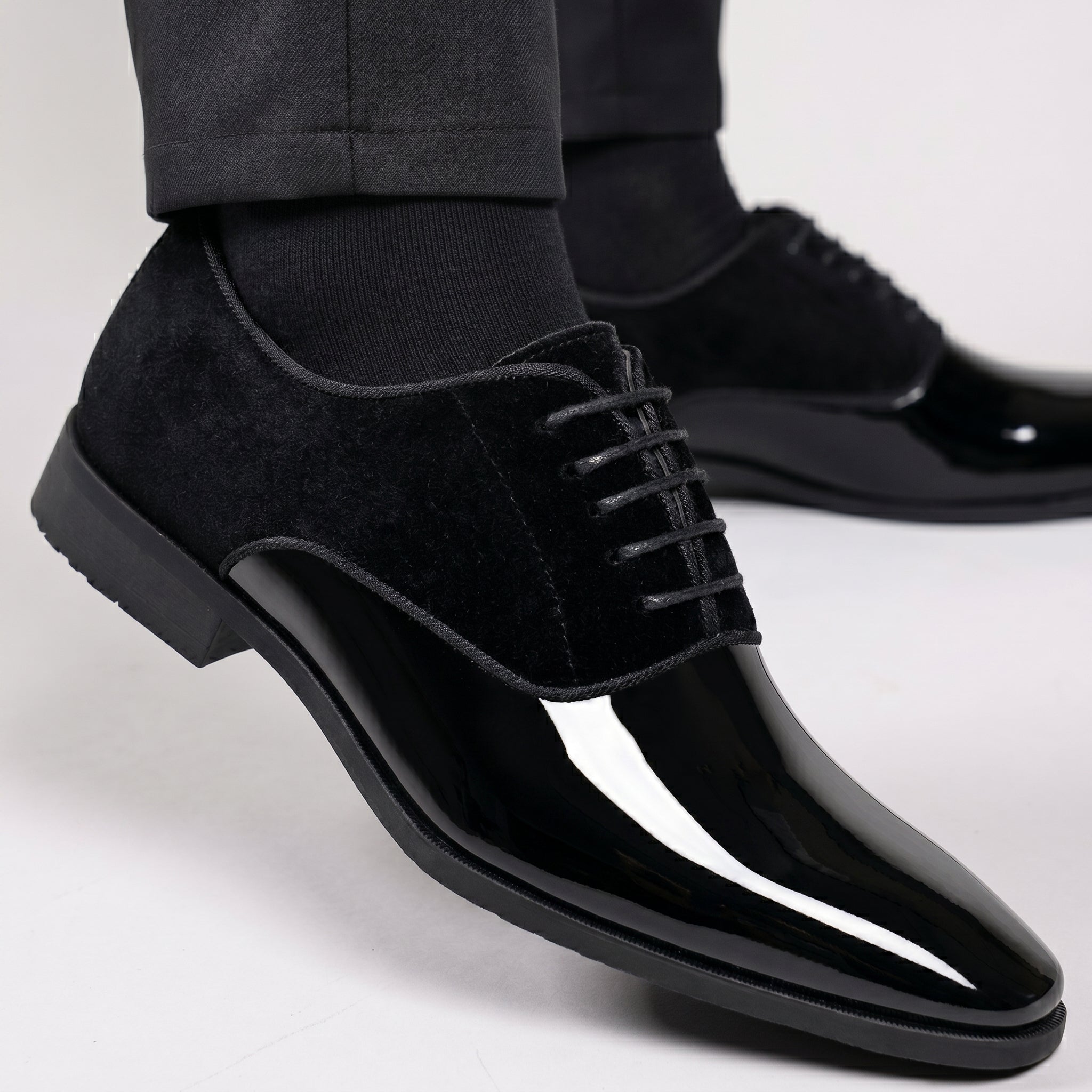 James - Men's Glossy Lace-Up Derby Wedding Shoes