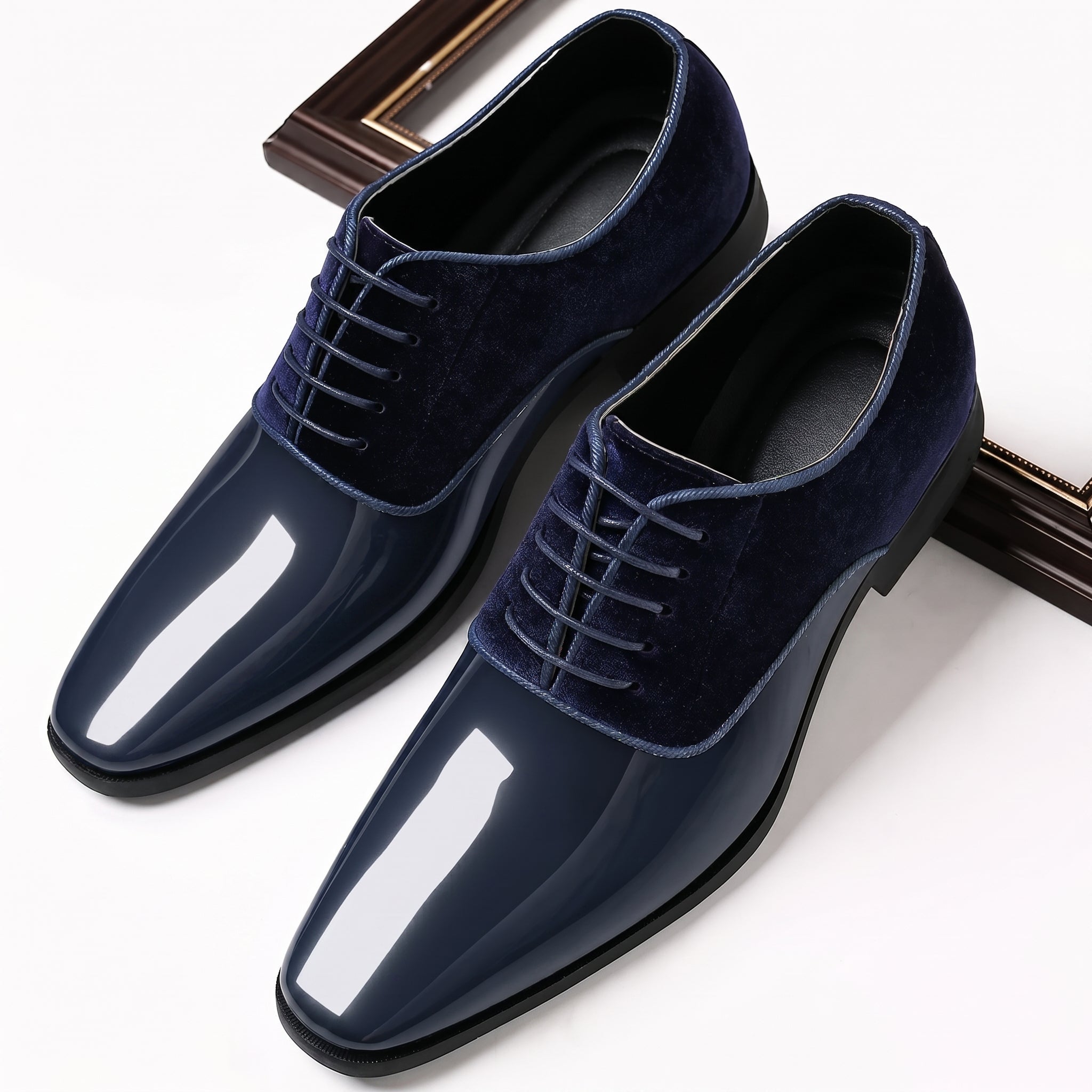 James - Men's Glossy Lace-Up Derby Wedding Shoes