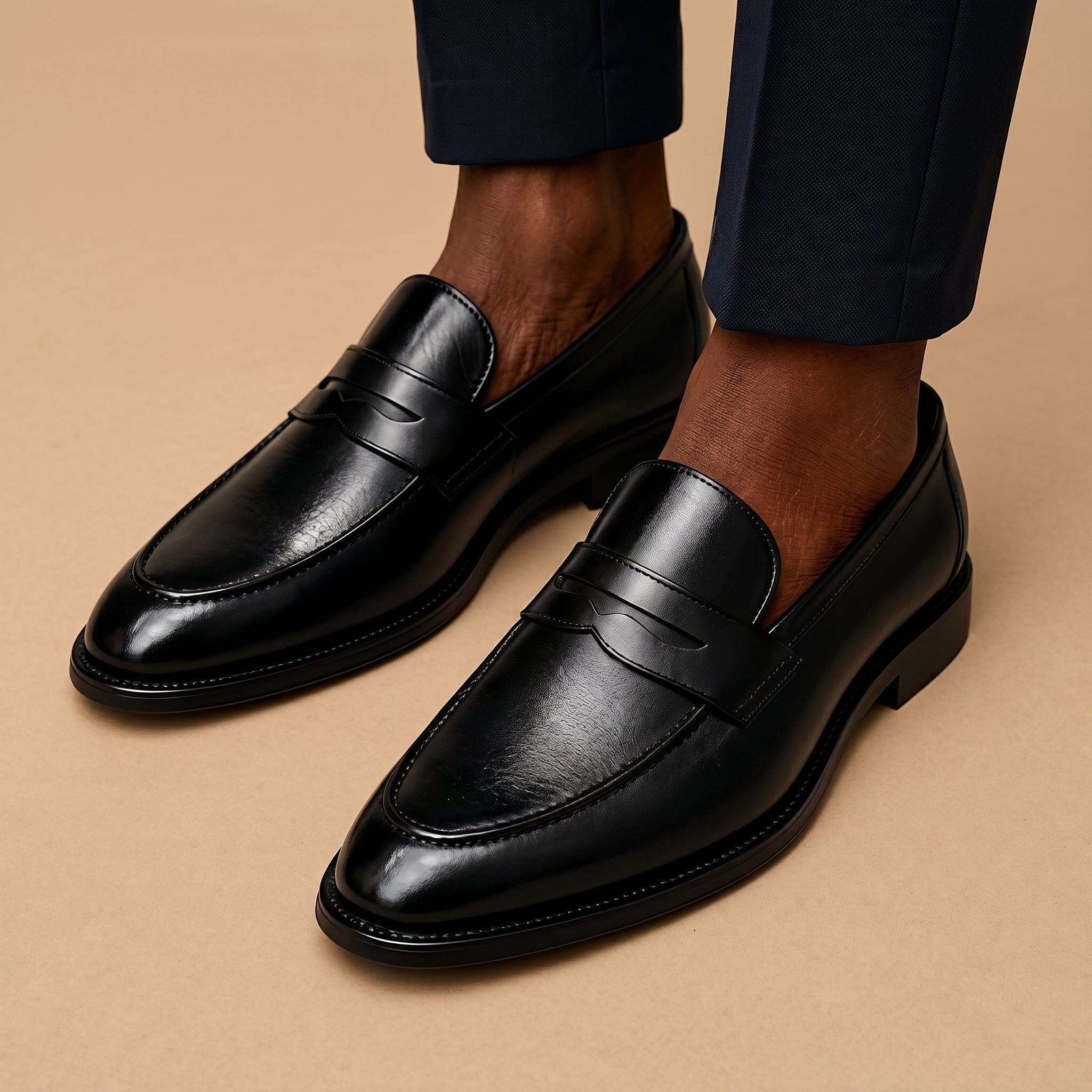 Lukas - Men's Round Toe Wedding Penny Loafers