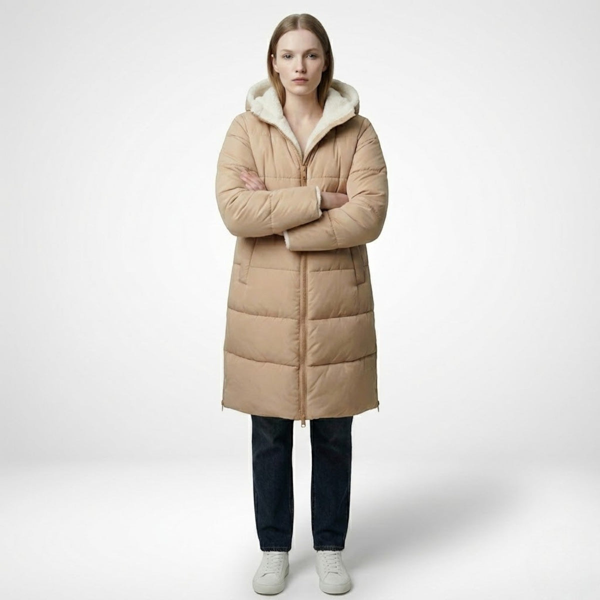 Alessia – Women's Winter Reversible Jacket - Puffer Jacket - Green - Davies & Cooper