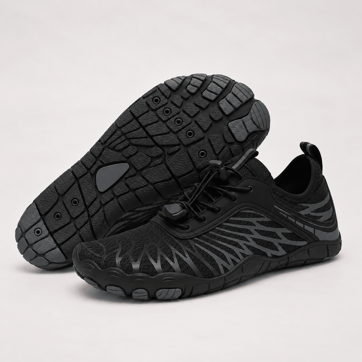 Alice - Women's Lightweight Trainers with Wide Toe Box and Non-Slip Sole - Sneakers - Black - Davies & Cooper