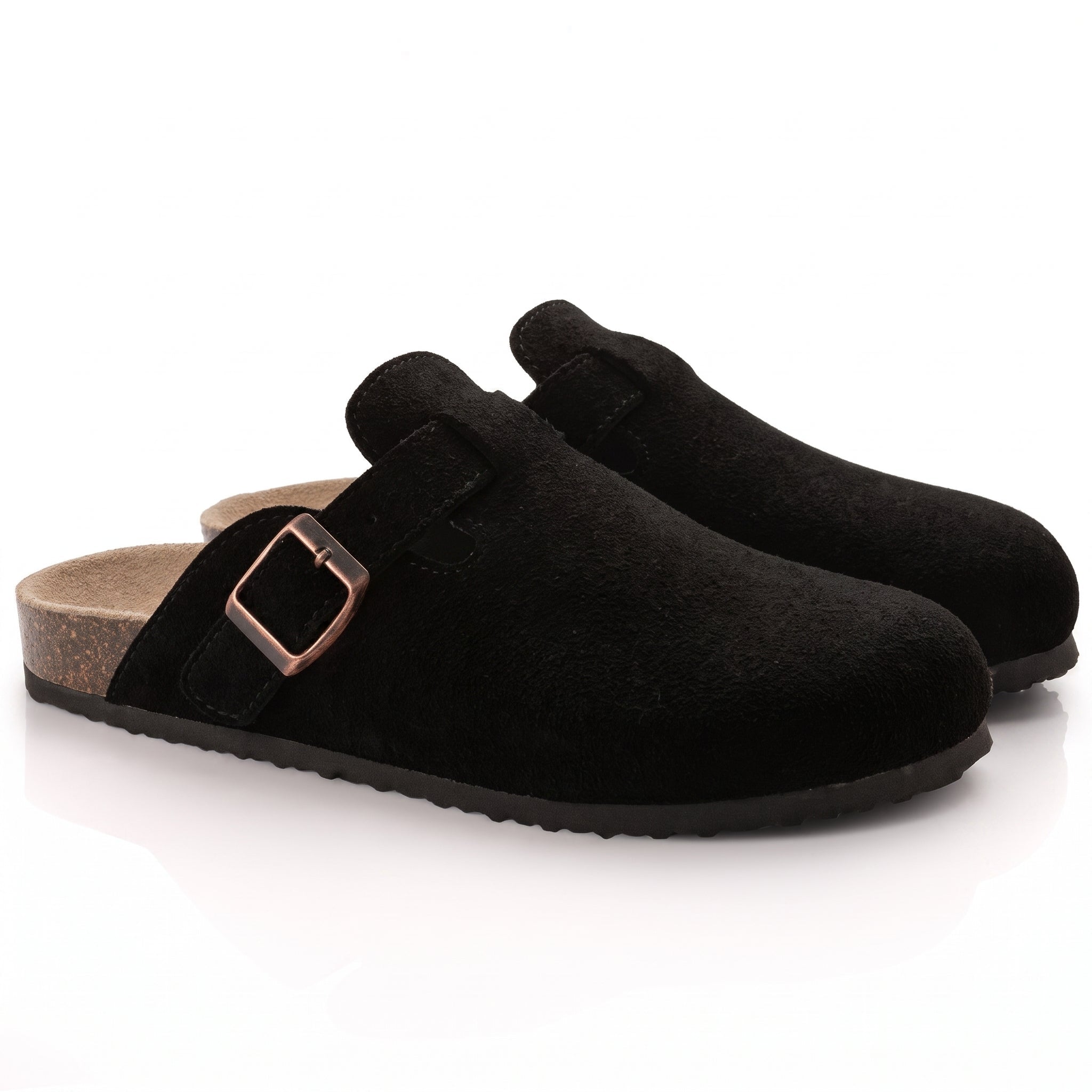 Alice – Women's Orthopaedic Cork Footbed Clogs - Sandals - Black - Davies & Cooper