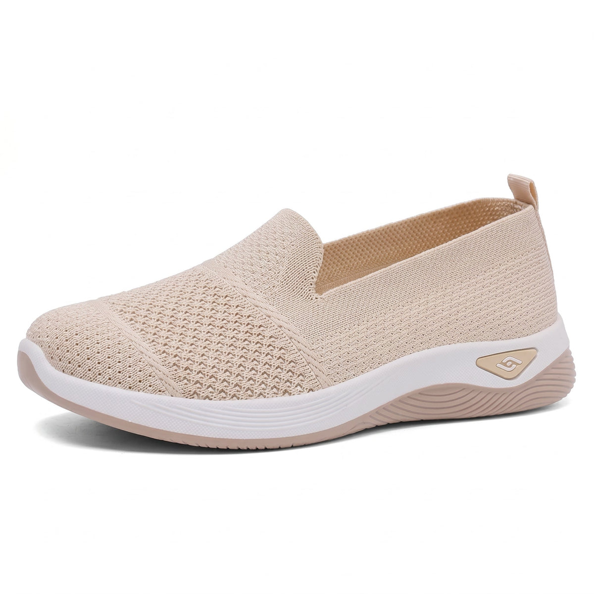 Alice - Women's Orthopaedic Lightweight Slip-On Trainers - Orthopaedic Shoes - Beige - Davies & Cooper
