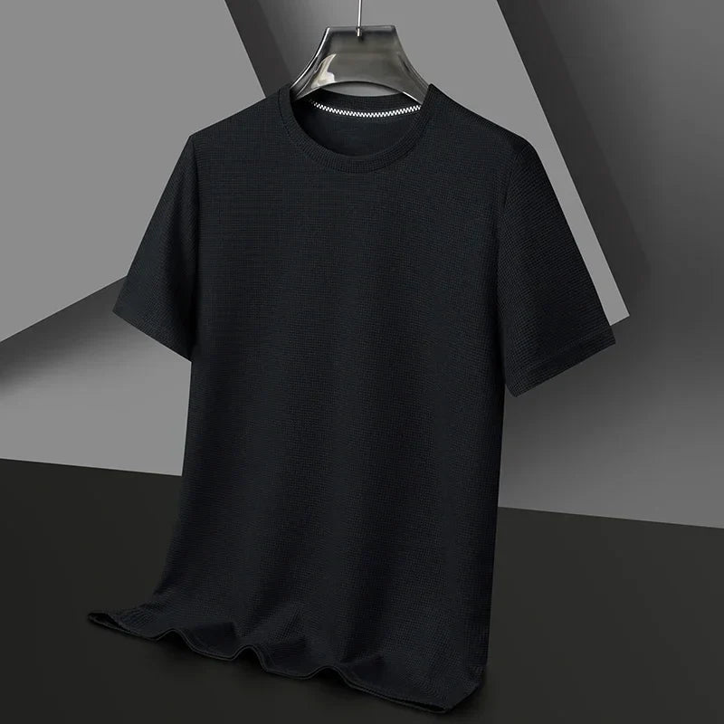 Arthur - Men's Relaxed Fit Texture Crew Neck T-Shirt - T-Shirt - Black - Davies & Cooper