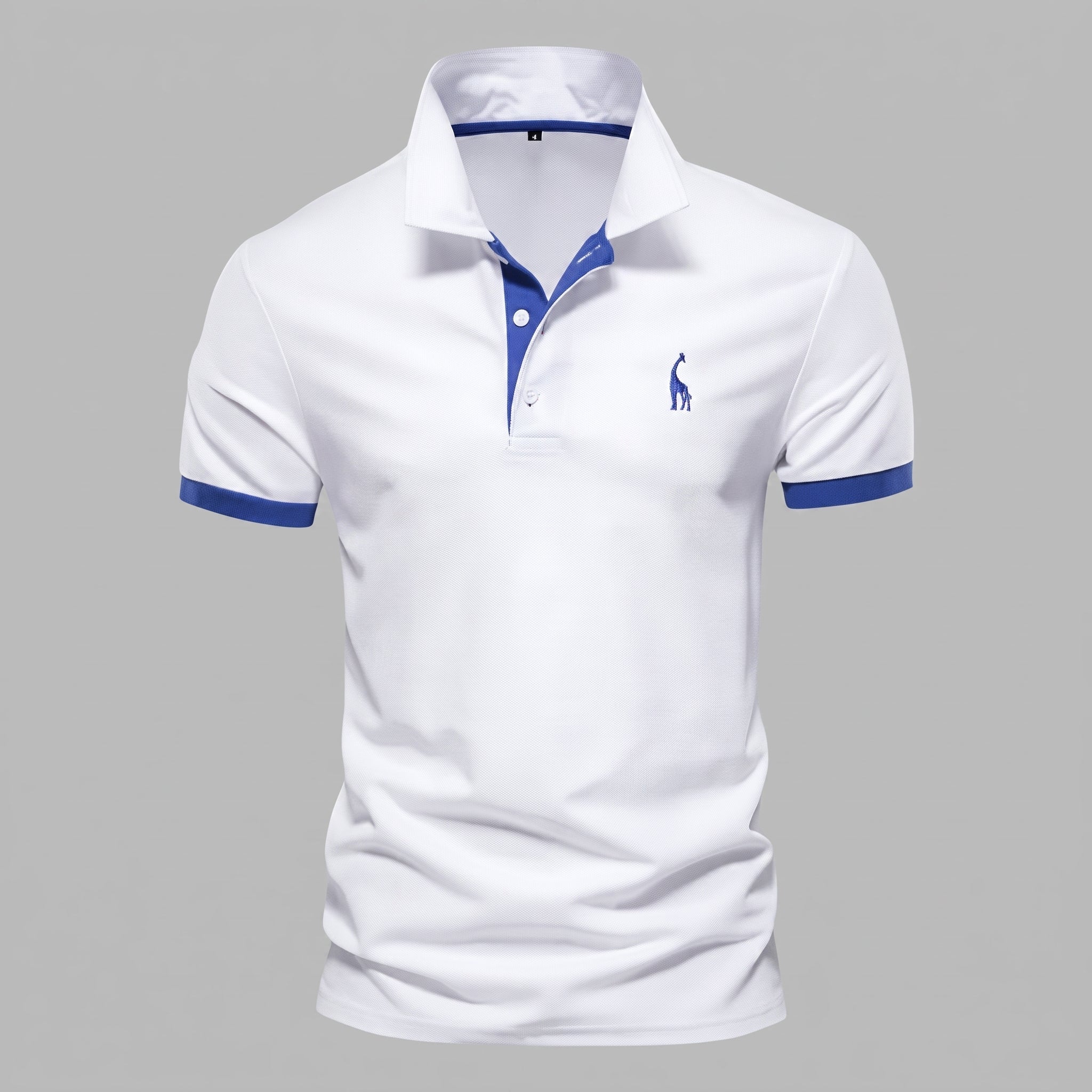 Arthur - Men's Short Sleeve Polo Shirt with Contrast Trim - Polo Shirts - White - Davies & Cooper