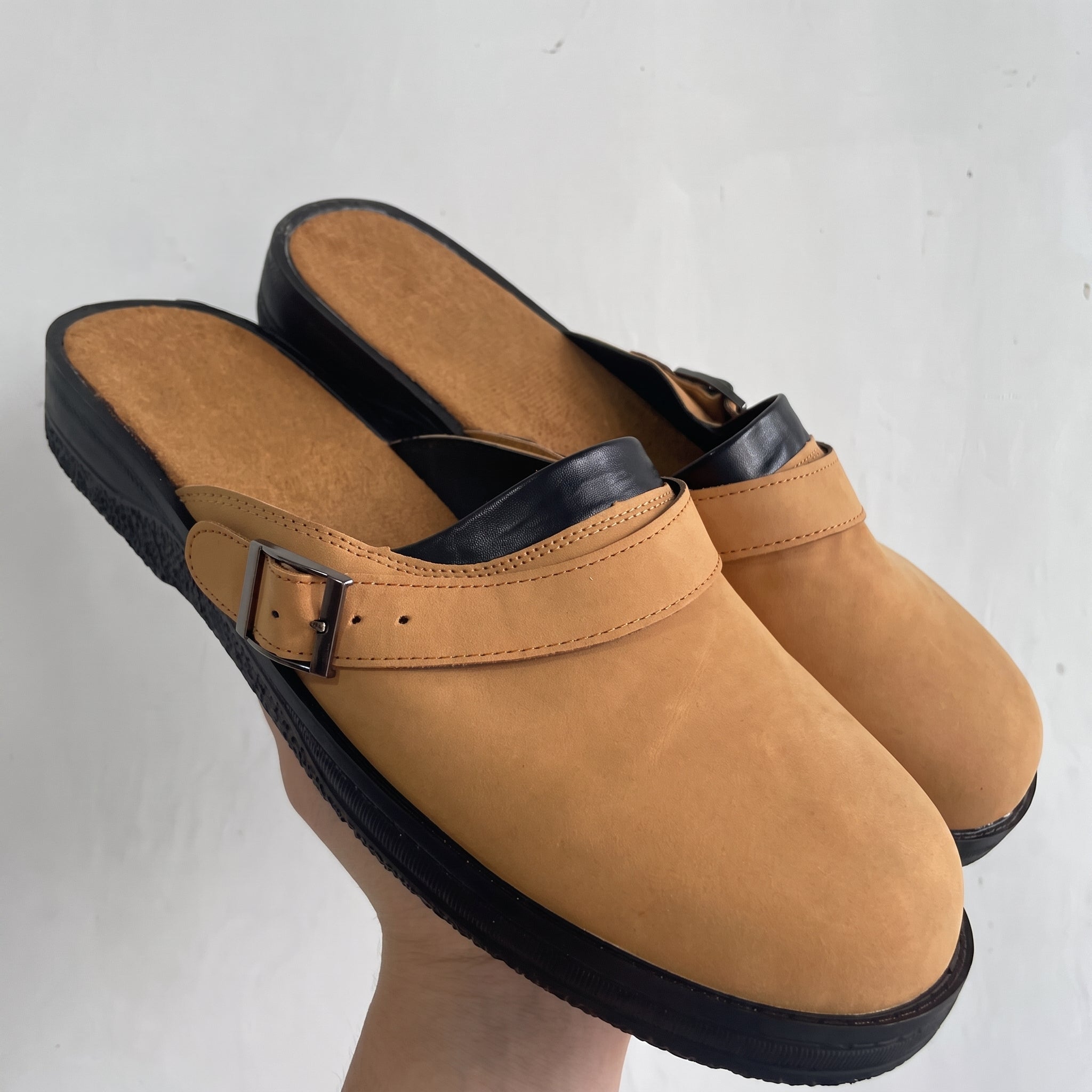 Benjamin – Men's Orthopaedic Adjustable Buckle Strap Clogs - Sandals - Brown - Davies & Cooper