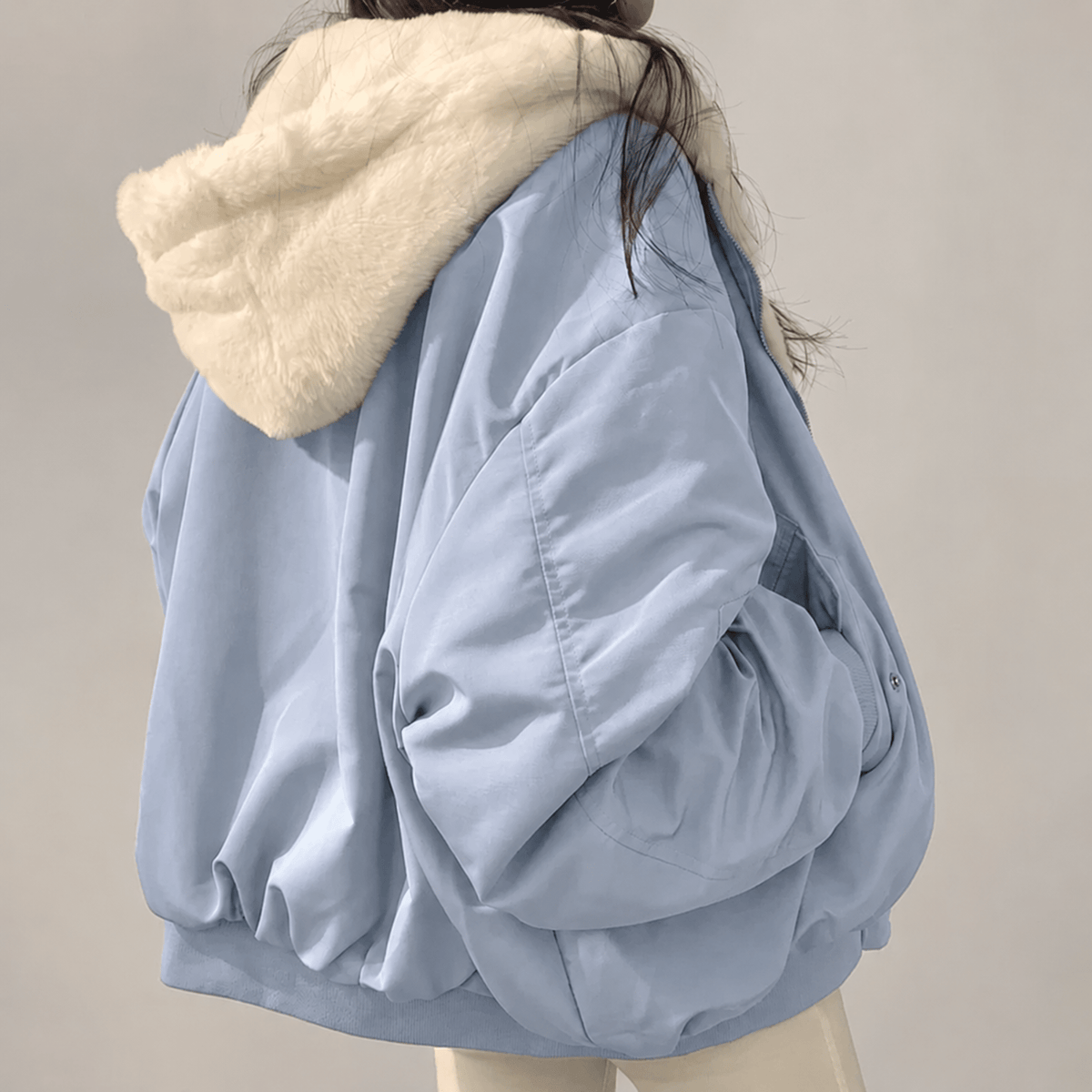 Caitlin - Women's Hooded Puffer Jacket with Zip Closure - Puffer Jackets - Blue - Davies & Cooper
