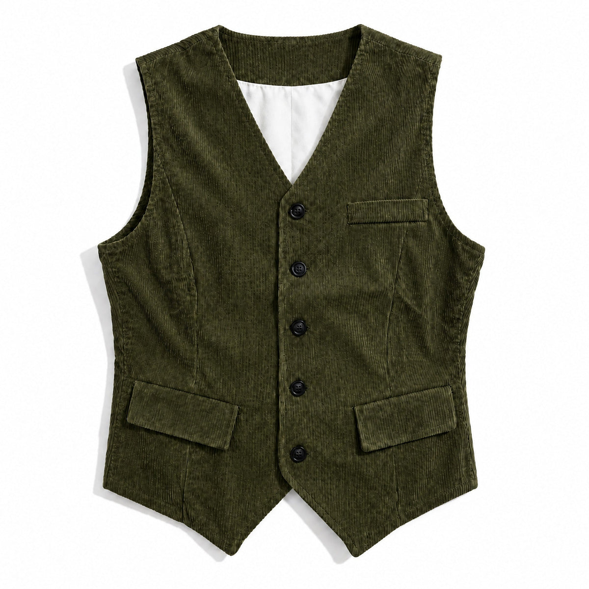 Charlie - Men's Vintage Textured Notch Lapel Jacket with Waistcoat Set - Blazers - Army Green - Davies & Cooper