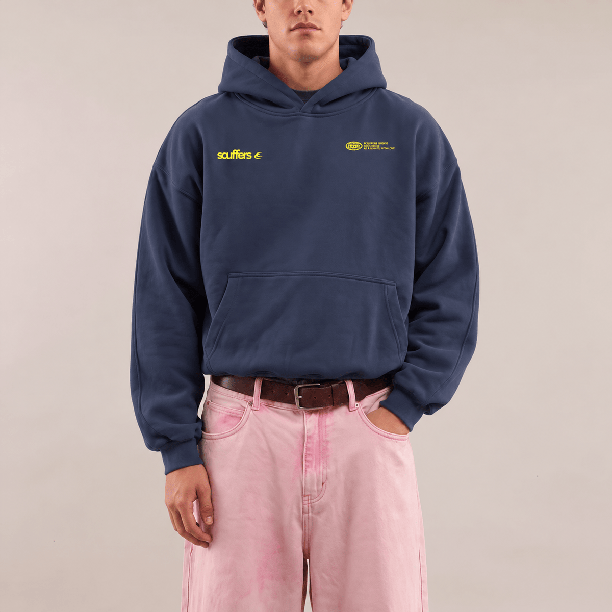 Charlotte - Unisex Oversized Pullover Hoodie with Kangaroo Pocket - Hoodies - Blue - Davies & Cooper