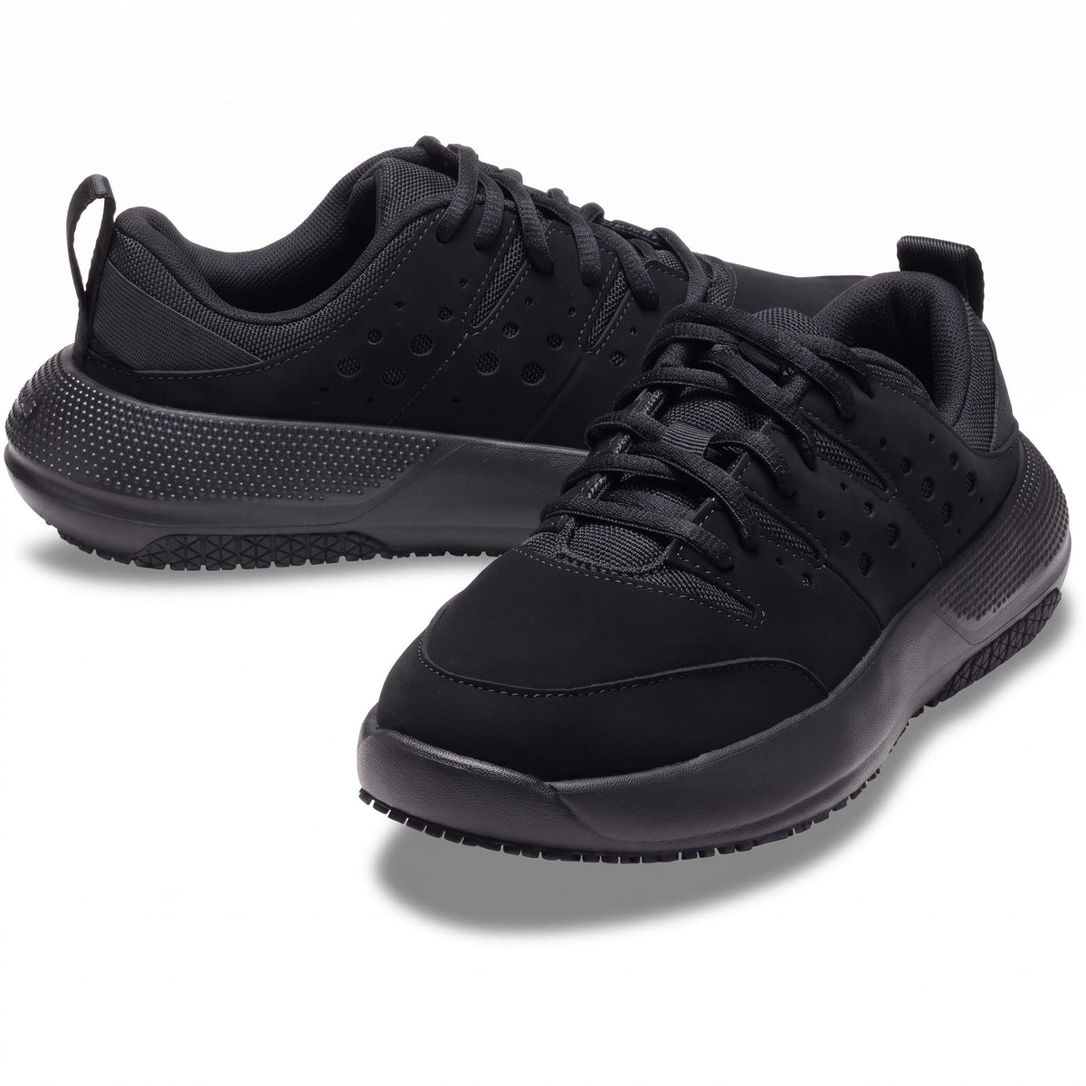 Chloe - Women's Orthopaedic Slip-Resistant Trainers with Perforated Panel - Sneakers - Black - Davies & Cooper