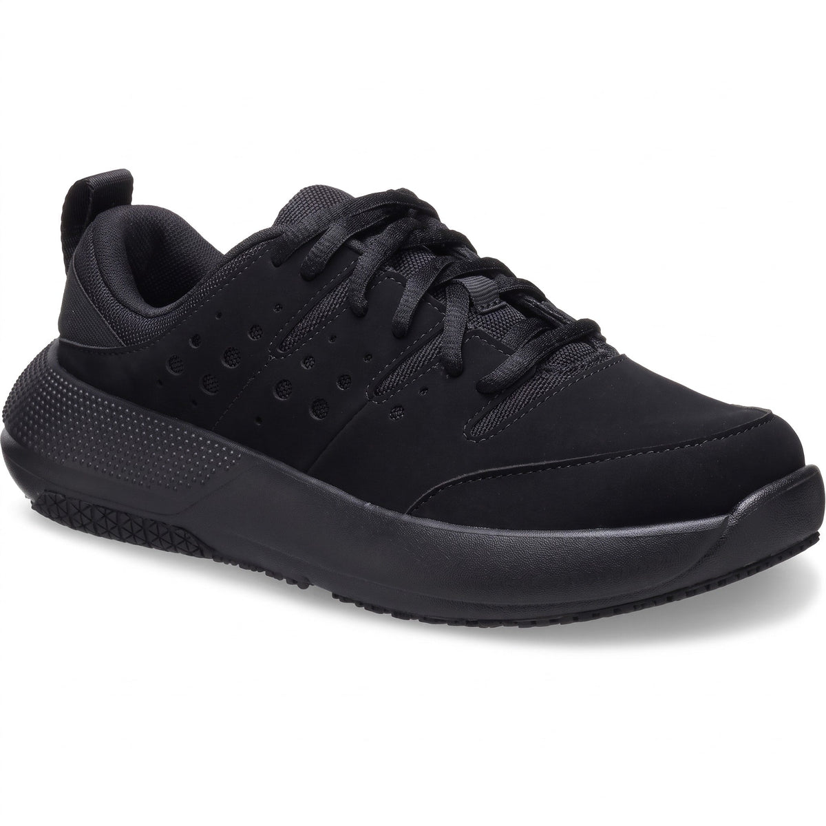 Chloe - Women's Orthopaedic Slip-Resistant Trainers with Perforated Panel - Sneakers - Black - Davies & Cooper