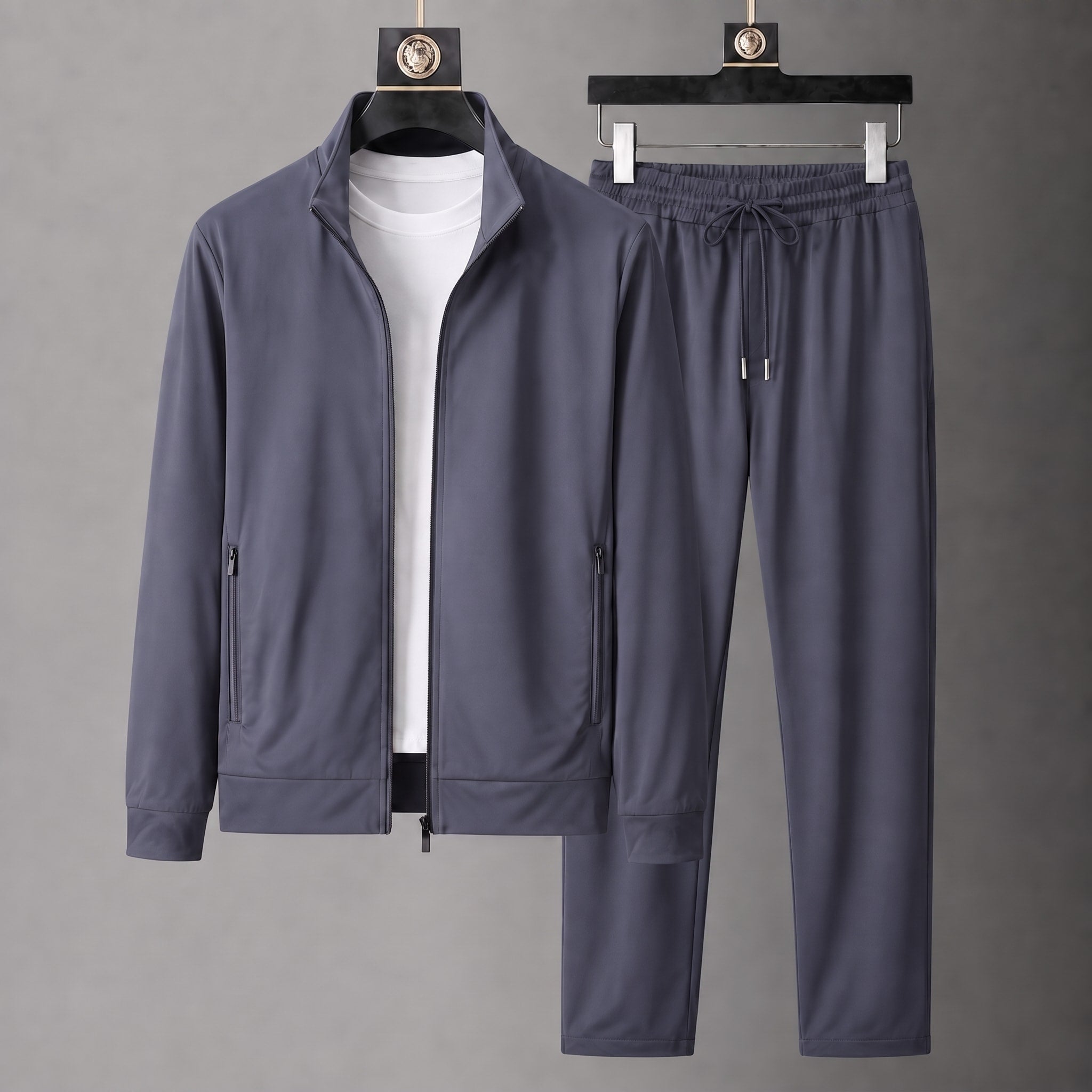 George - Men's Zip-Up Tracksuit Set with Stand Collar