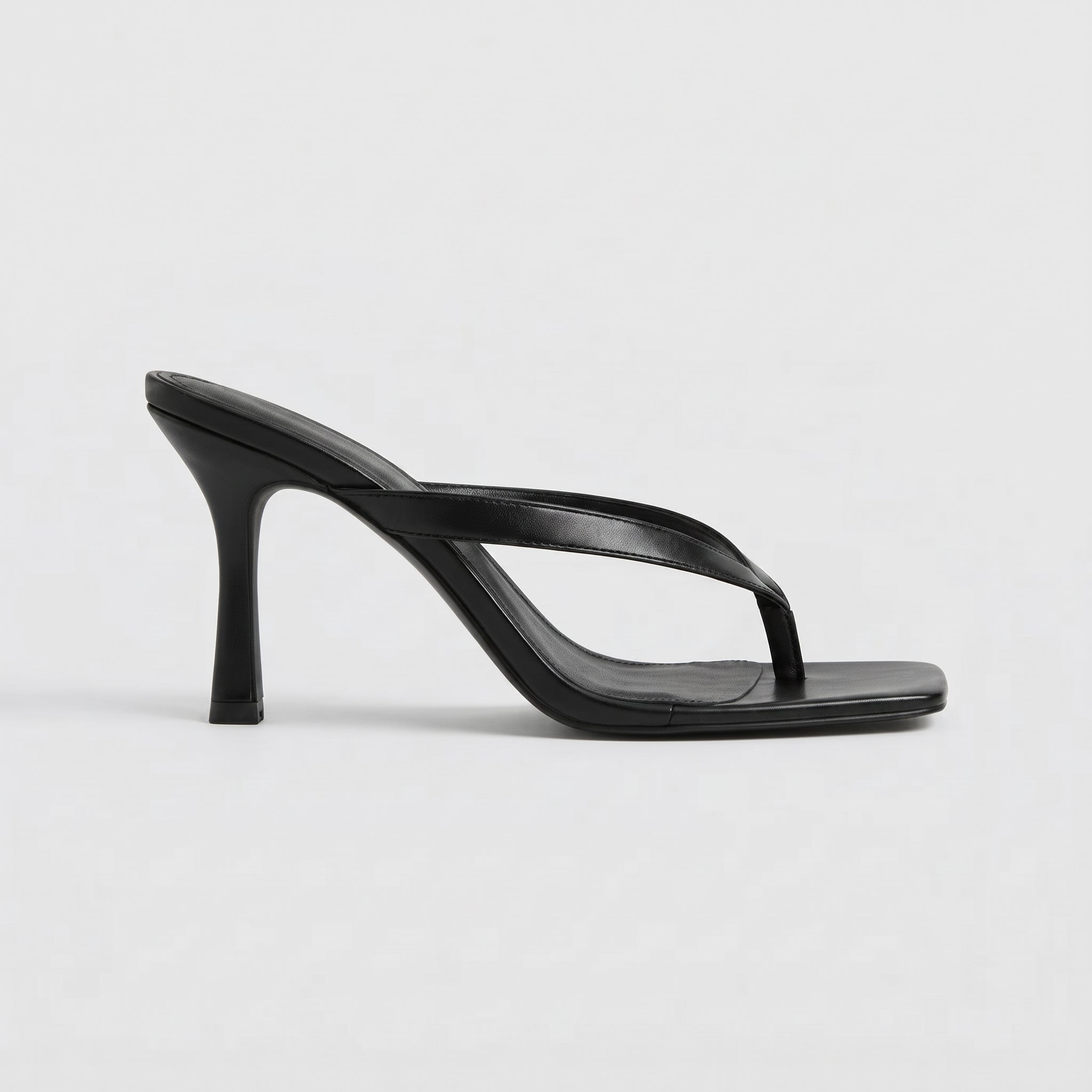 Daisy - Women's Stiletto Heel Thong Heeled Sandals - Heels - Black - Davies & Cooper