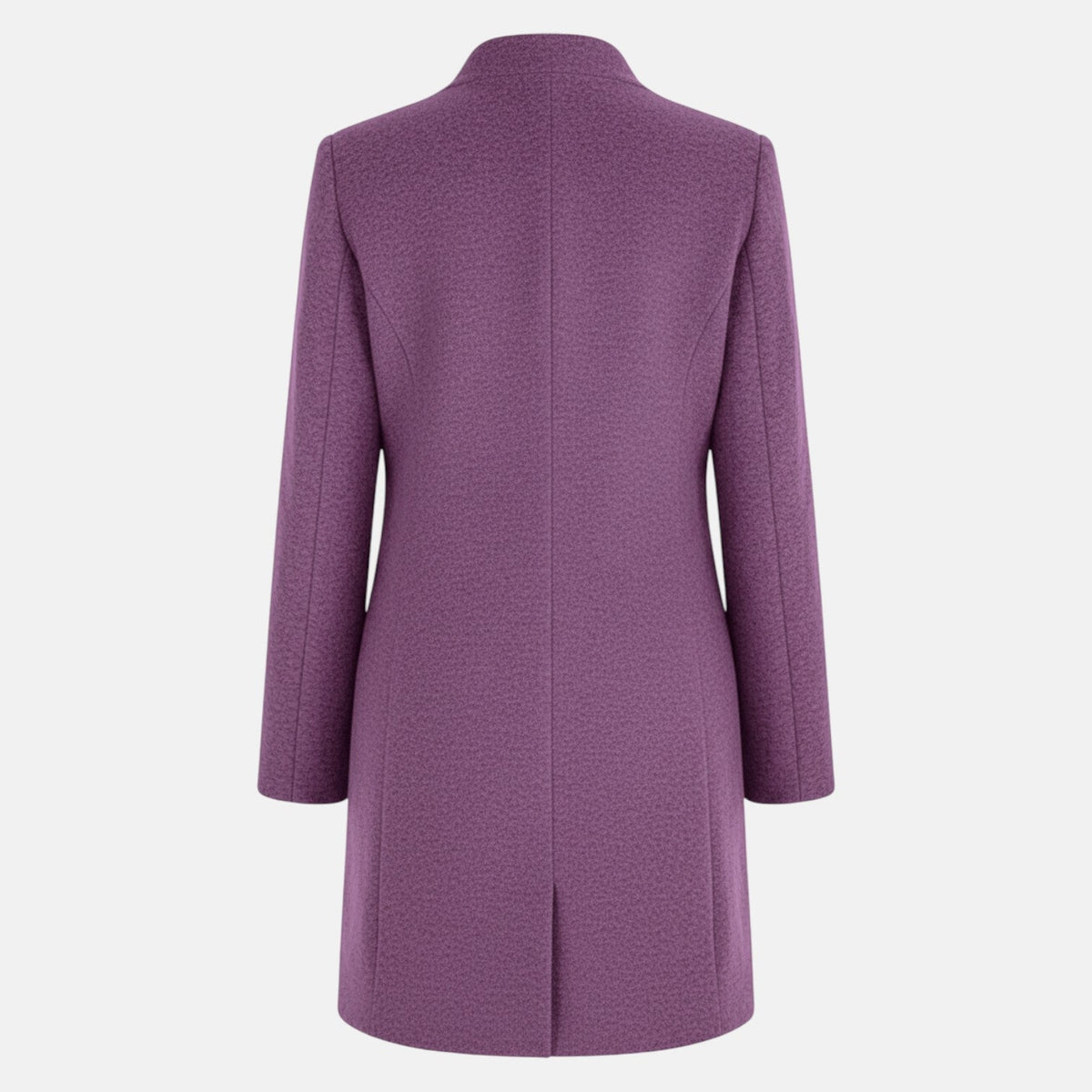 Elara – Women's Coat with Stand-Up Collar and Pockets - Coats - Purple - Davies & Cooper