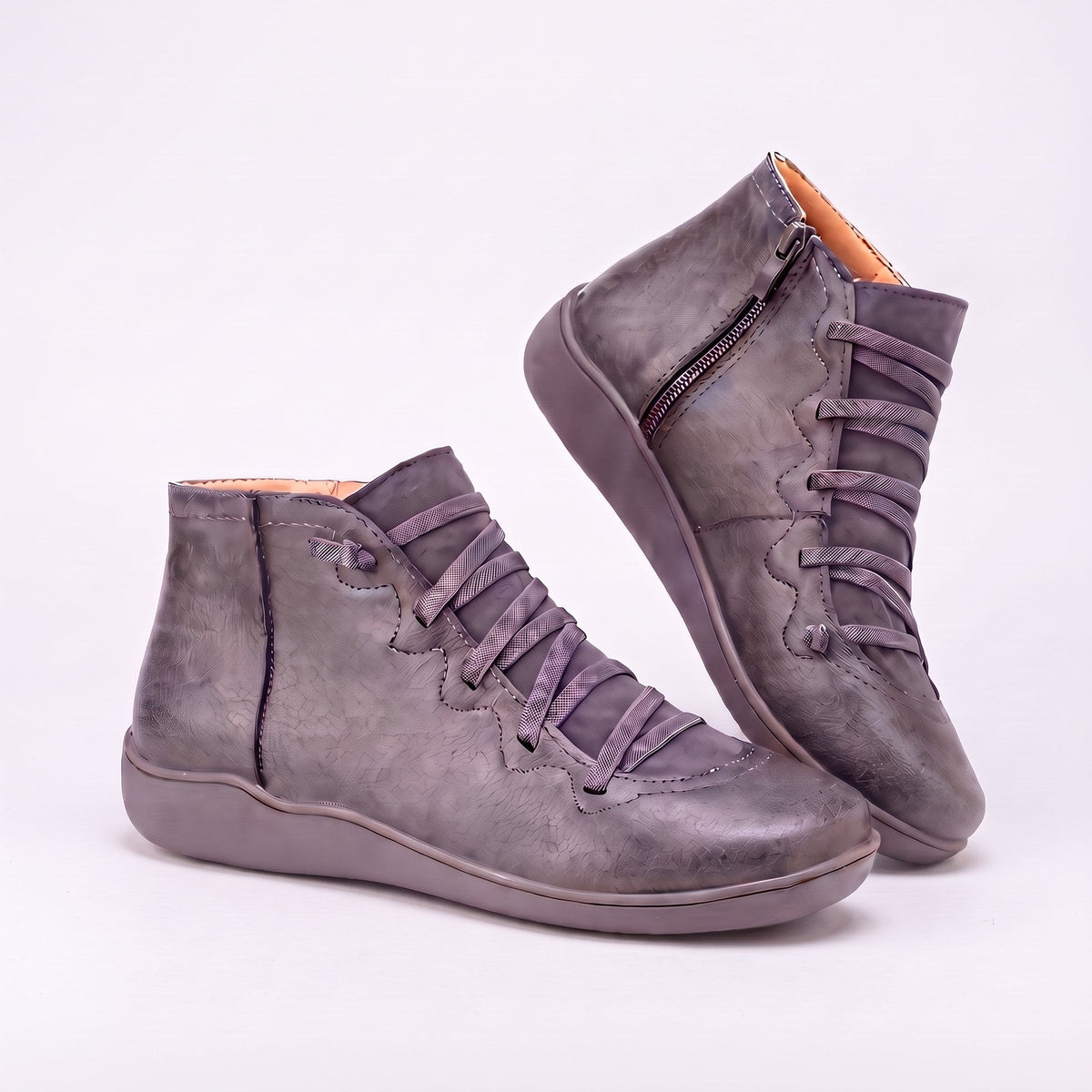 Eliza - Women's Orthopaedic Lace-Up Ankle Boots with Comfort Sole - Boots - Red - Davies & Cooper