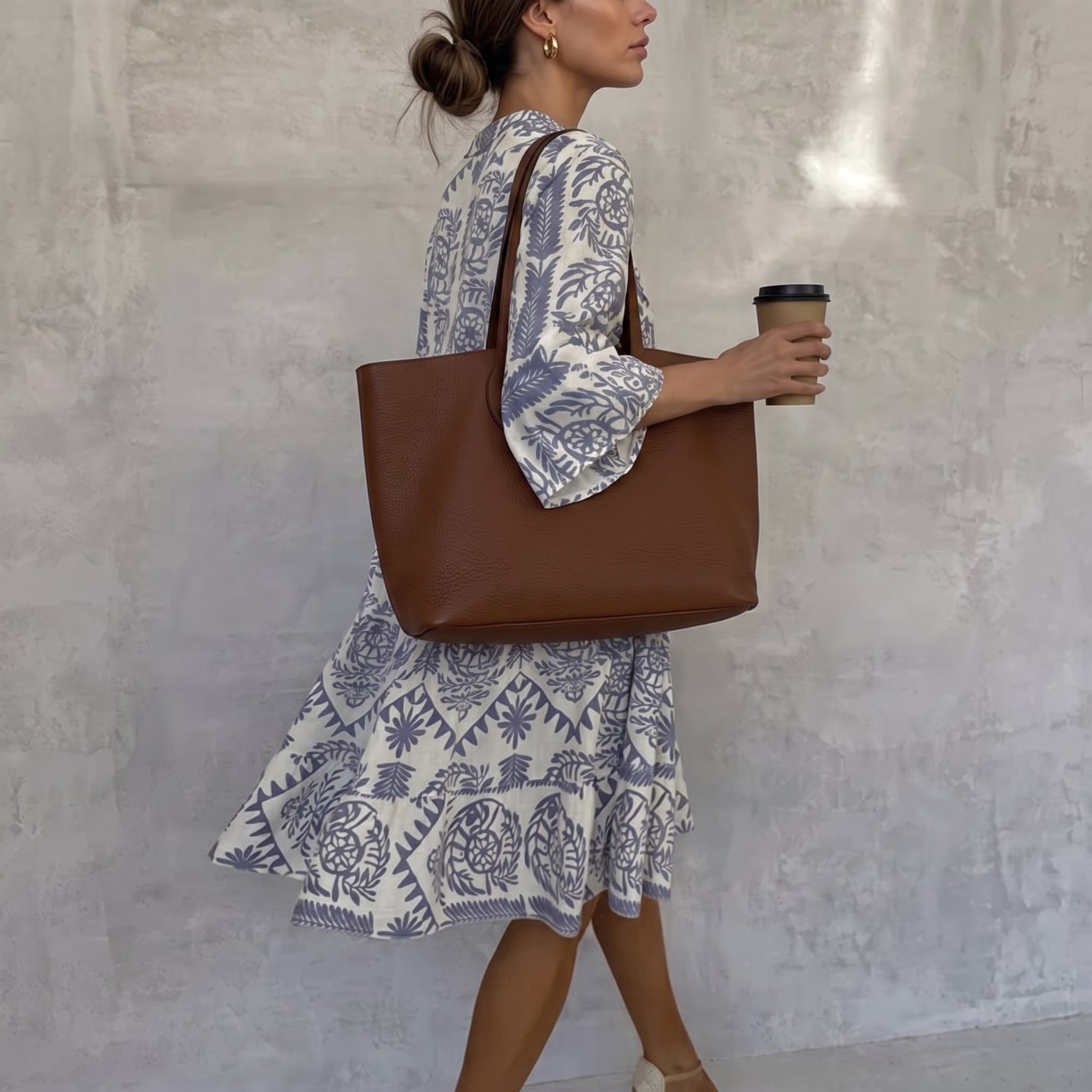 Harriet - Women's Summer Block Print Mini Dress - Mini Dress - Blue - Davies & Cooper