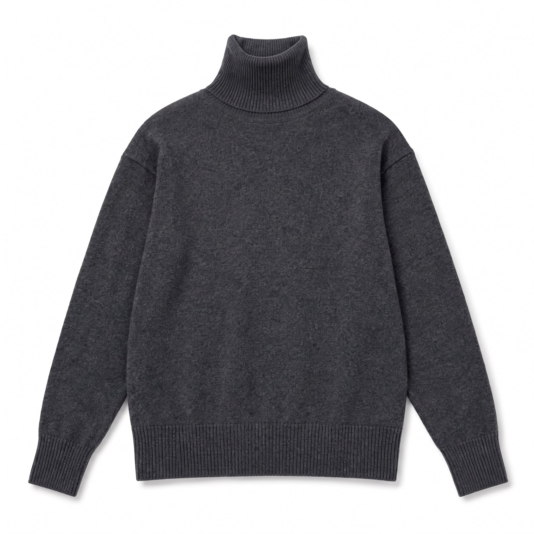 Isabella - Women's Oversized High-Neck Jumper with Ribbed Cuffs - Sweaters - Grey - Davies & Cooper