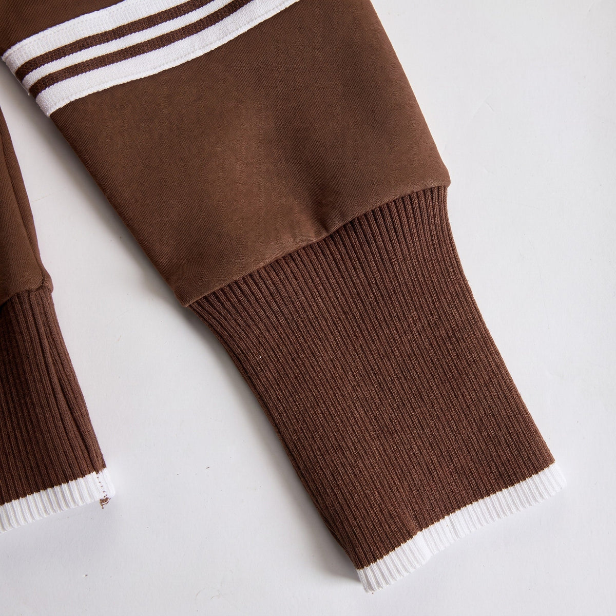 Isla - Women's Half-Zip Striped Wide-Leg Tracksuit Set - Loungewear Sets - Brown - Davies & Cooper