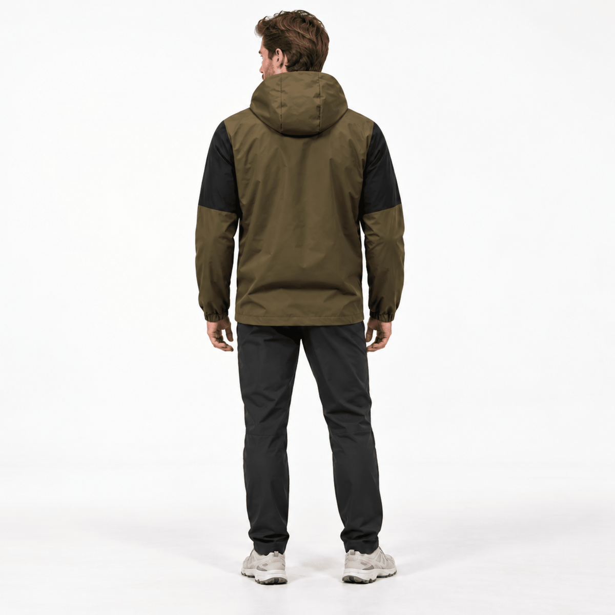 Jack - Men's Hooded Jacket with Colour Block Design and Contrast Zip Pockets - Sport Jackets - Green - Davies & Cooper