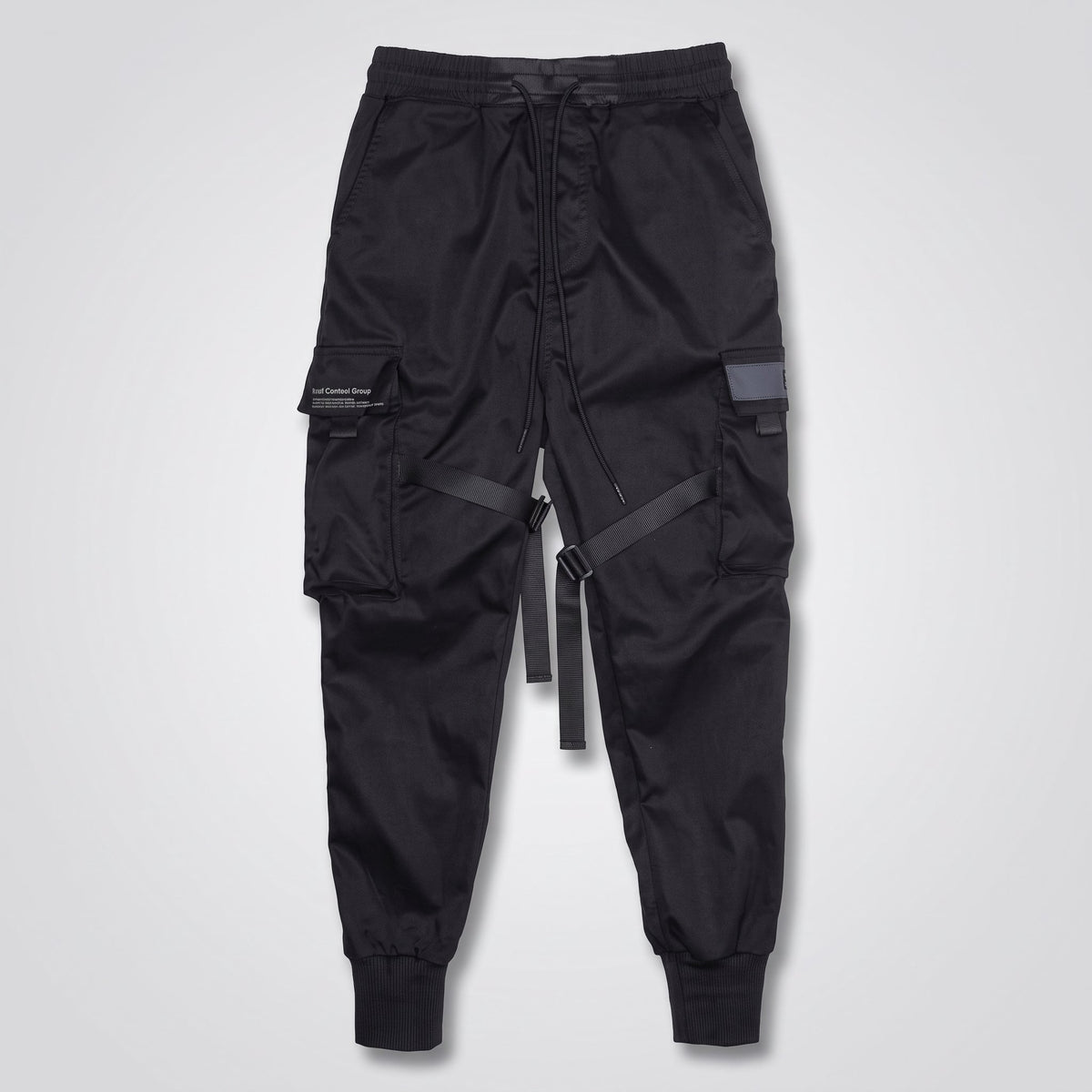 Jack - Men's Tactical Cargo Joggers with Multiple Pockets and Buckle Straps - Joggers - Black - Davies & Cooper